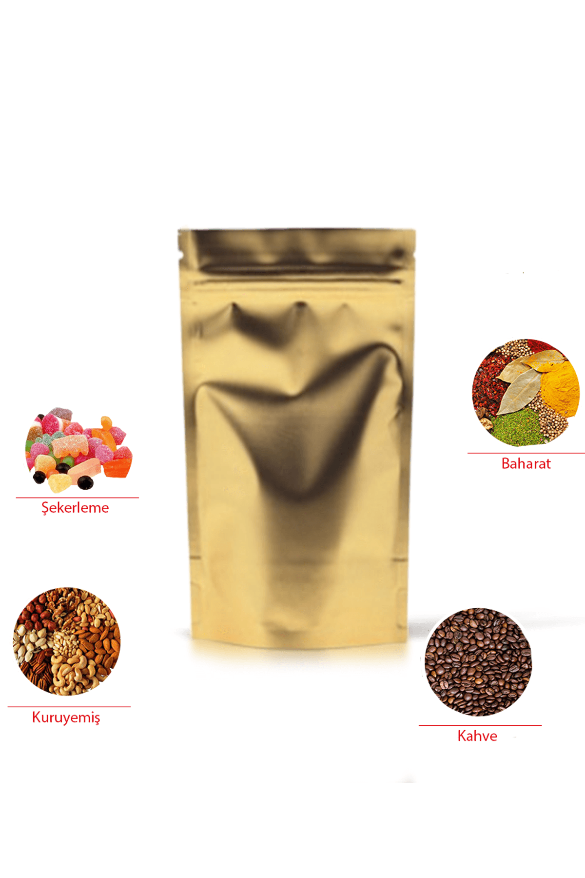 Gold Alüminyum Doypack 16x27 cm