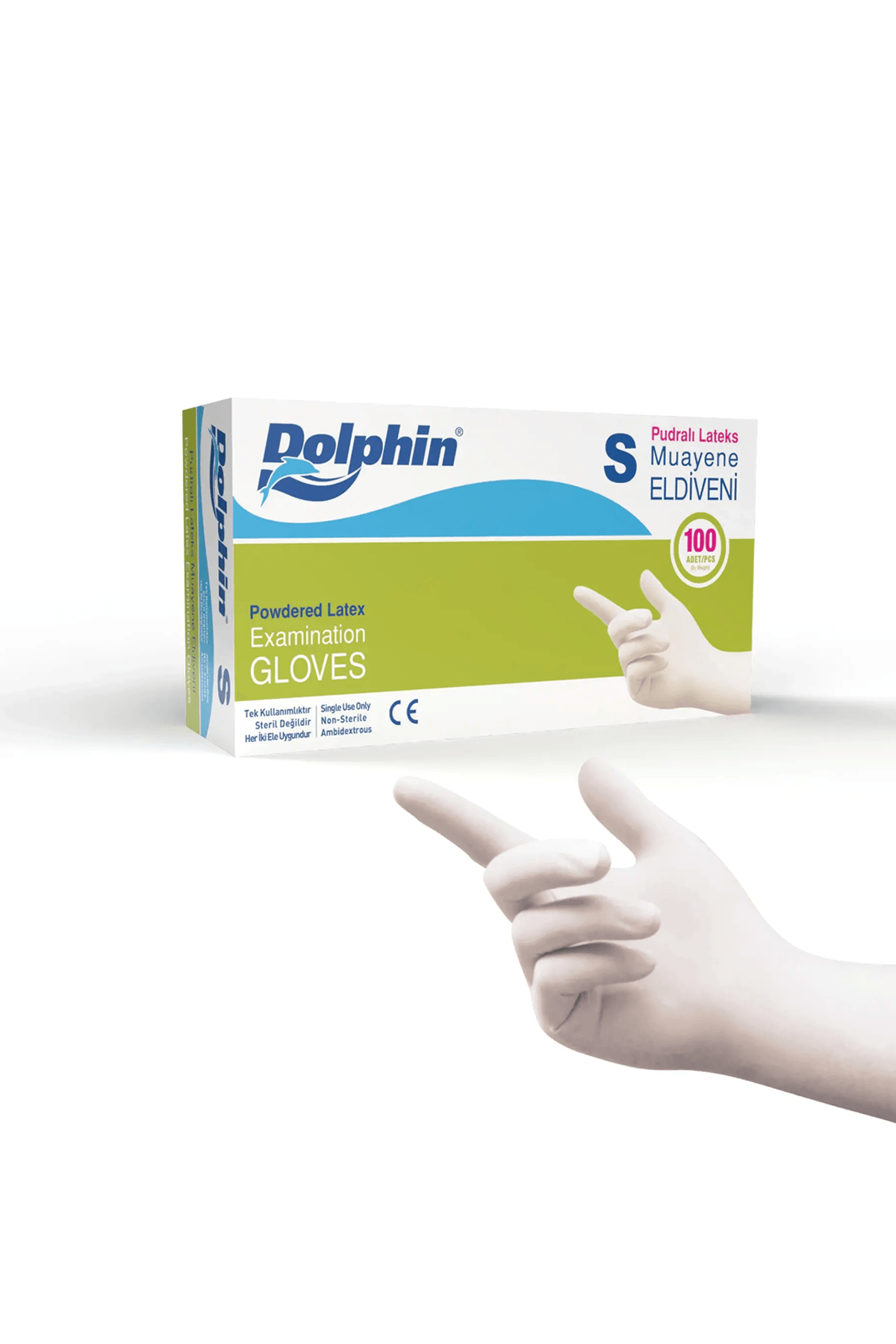 Lateks Eldiven Pudralı Küçük (S) DOLPHİN - 100 Adet