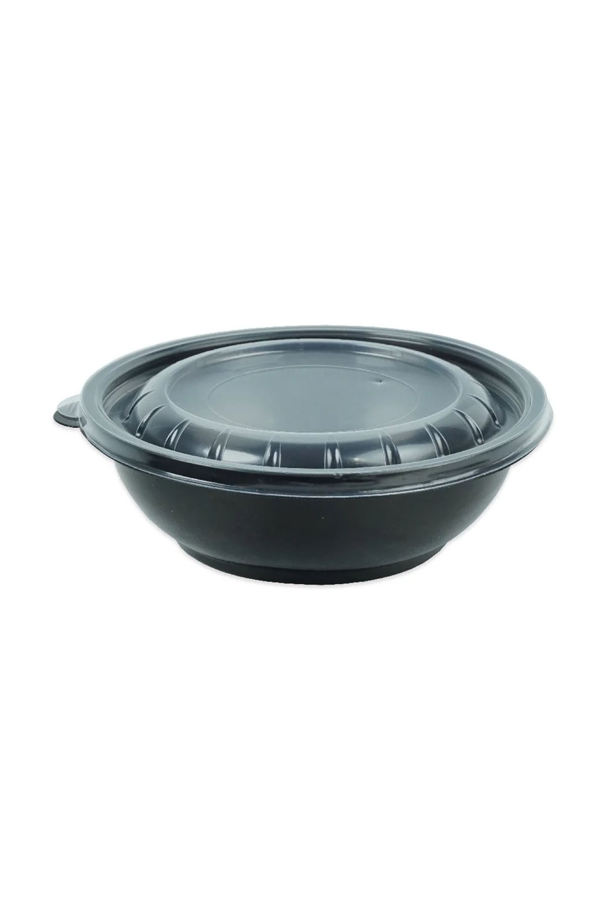Meypak Kapaklı Siyah Salata Kasesi 750 gr yuvarlak (Sıcağa Dayanıklı) - 50 adet