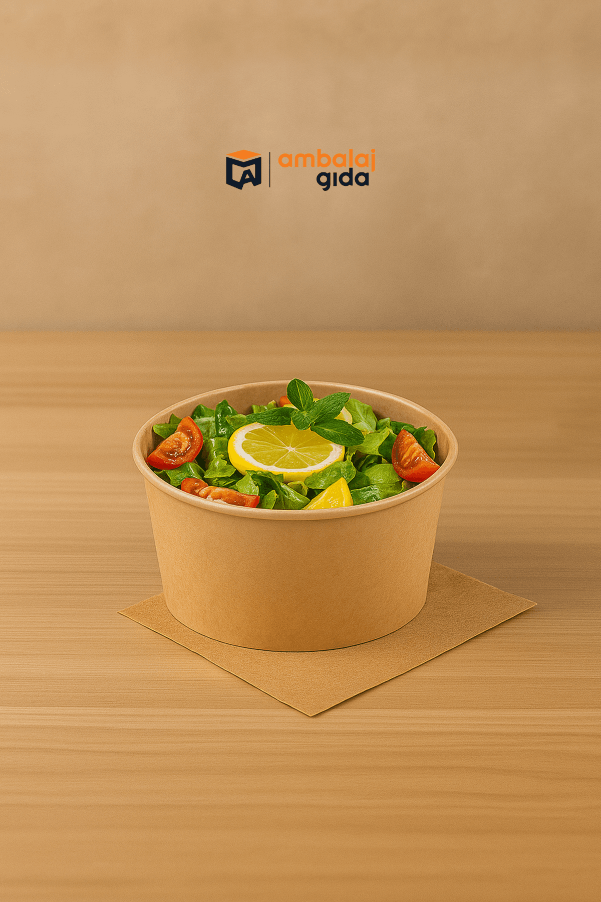 Kraft Karton Salata Kasesi 750 cc - Yemek Tatlı Meyve Saklama Kasesi