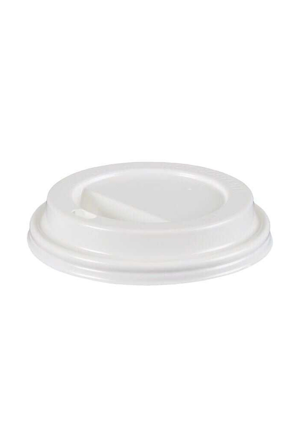 14-16 oz Plastik Sıcak içecek Kapağı Beyaz - 100 adet