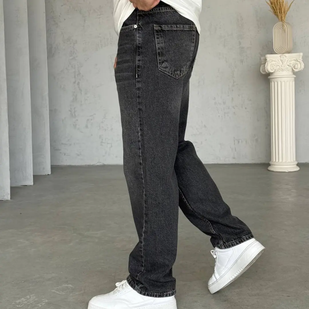 Erkek Siyah Denim Jean Pantolon
