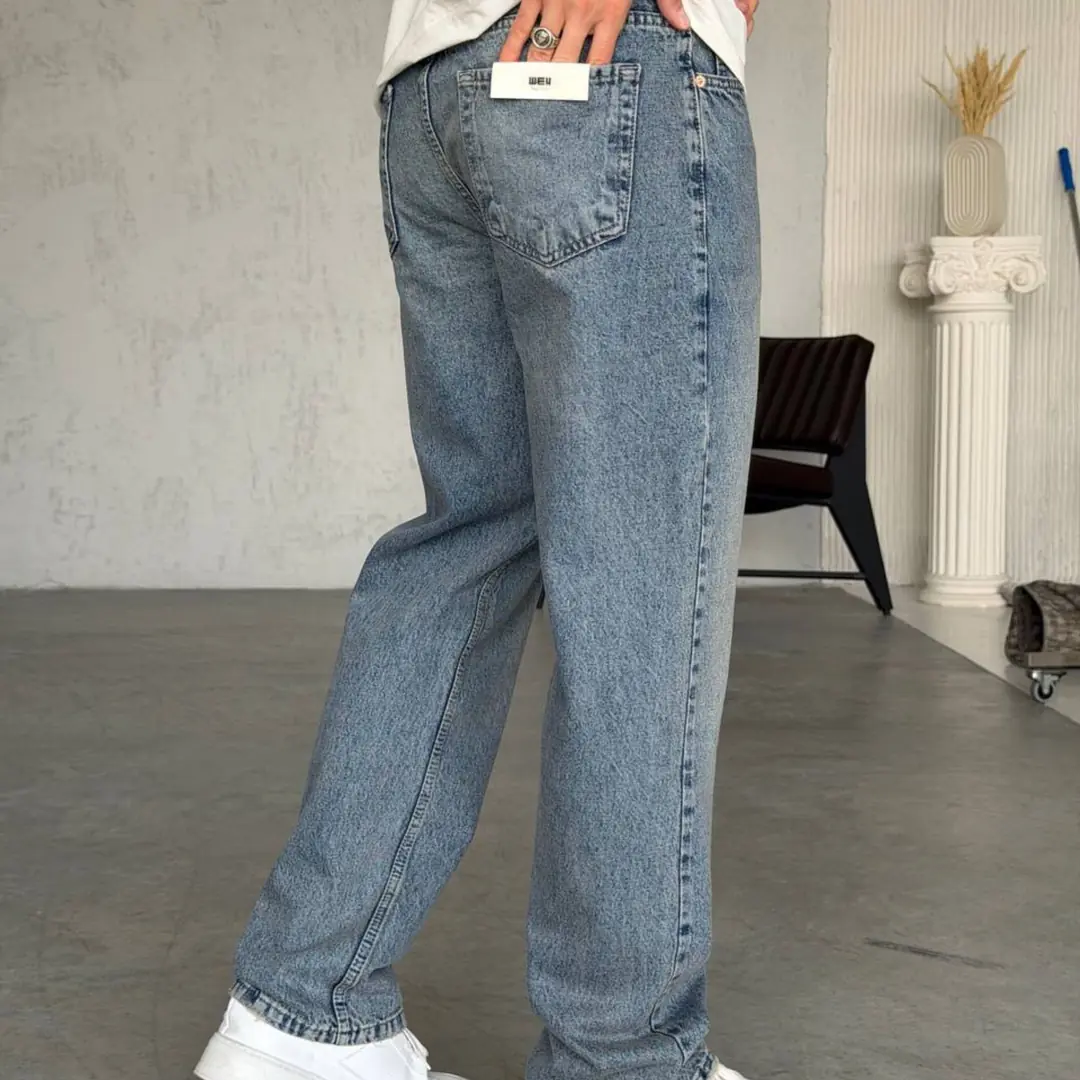 Erkek Mavi Denim Jean Pantolon
