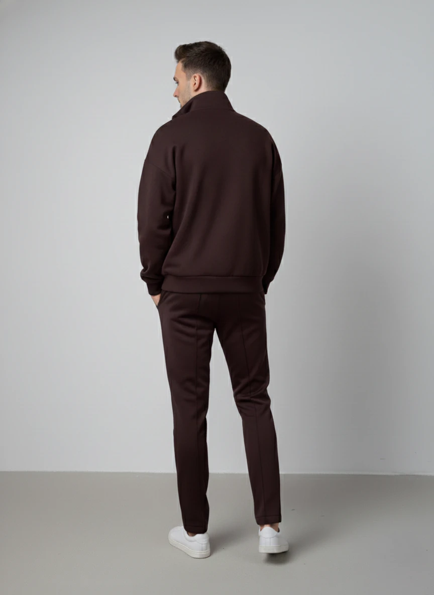 Modal Kumaş Yarım Fermuarlı Unisex Oversize Sweat