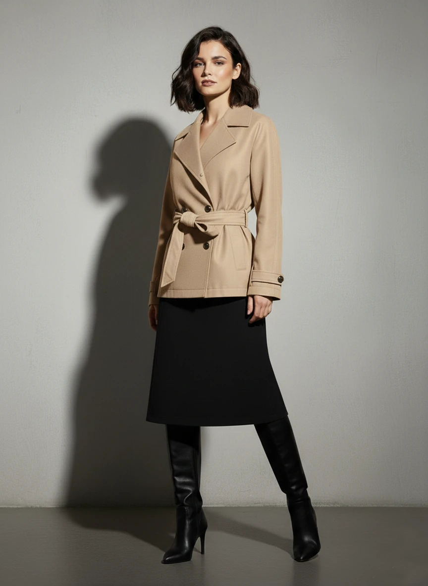 Yeni Sezon Kuşaklı Kısa Trençkot