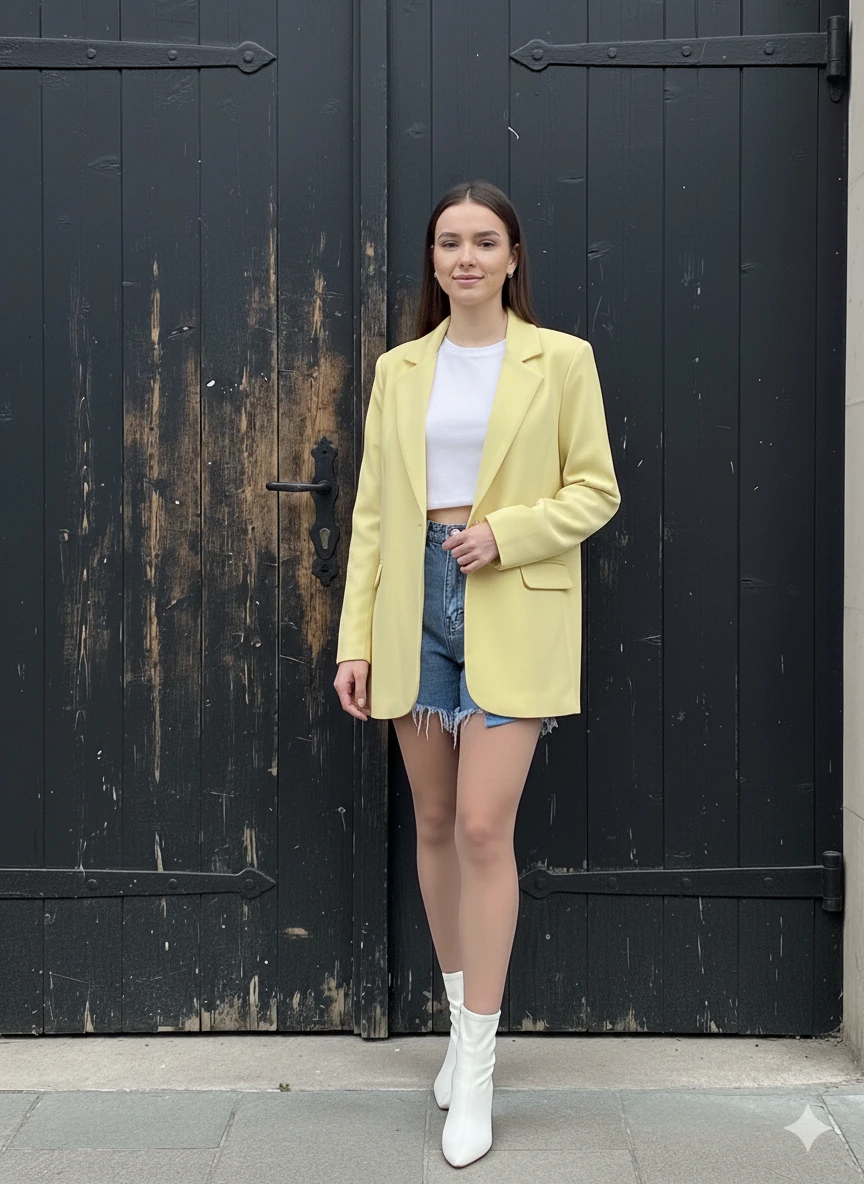 Oversize Blazer Ceket - SARI