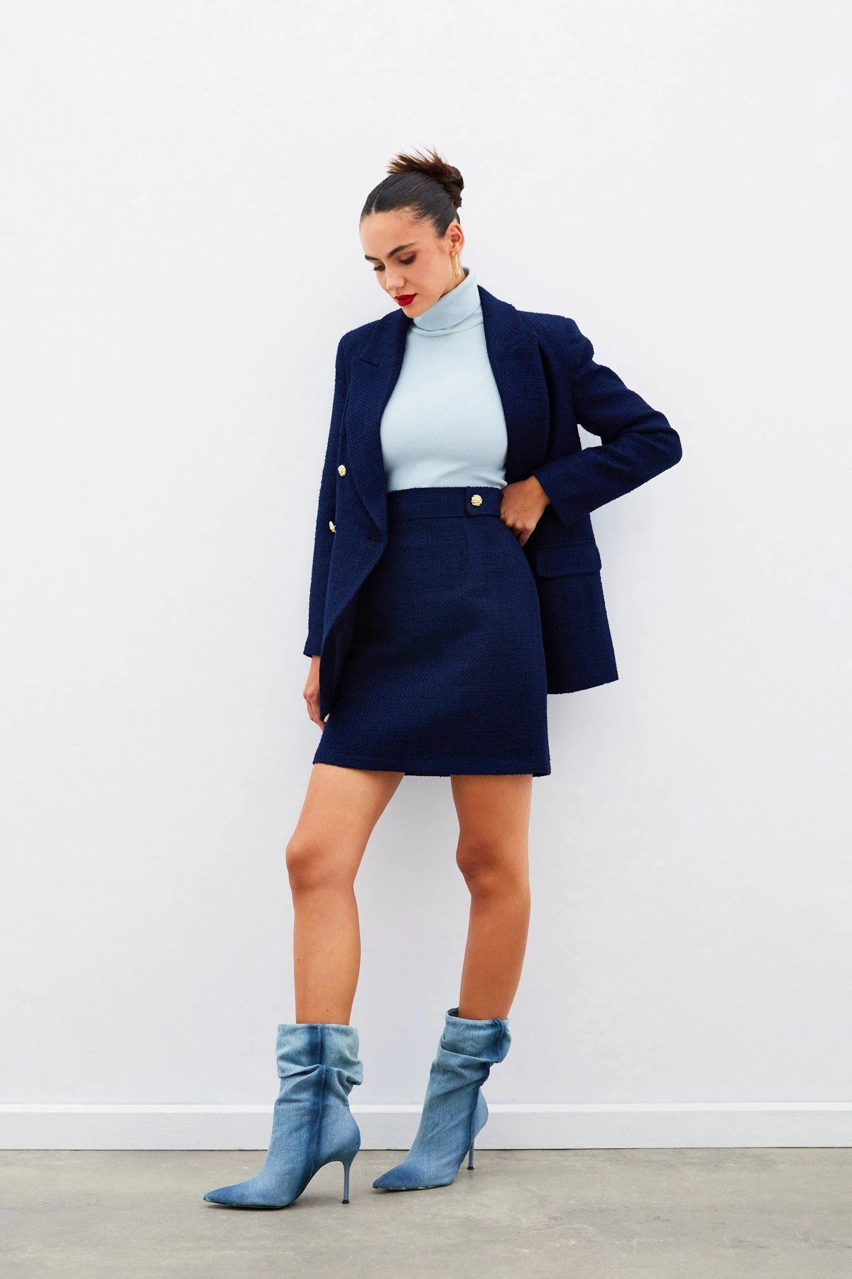 Mini Boy Tüvit Etek - LACİVERT