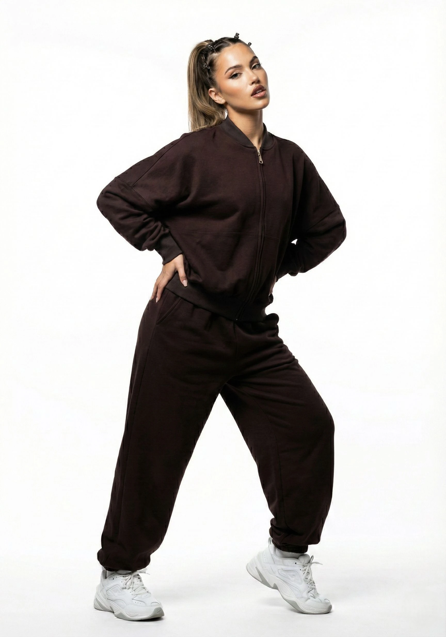 Premium Fermuarlı Oversize Kolej Yaka Unisex Sweatshirt