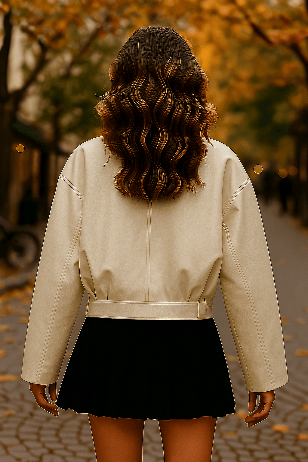 Yeni Sezon Oversize Bomber Suni Deri Ceket