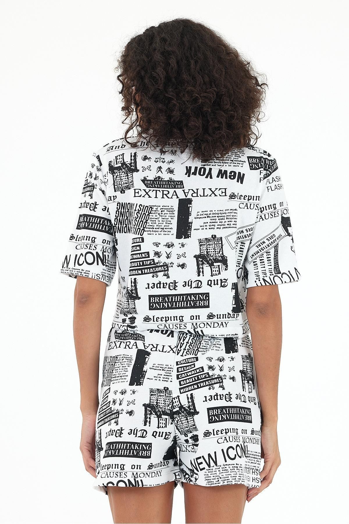 Kadın Yazlık Kısa Kollu Pijama Takımı