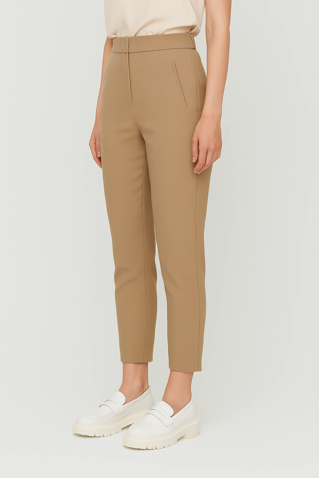 Yüksek Bel Sigaret Kesim Pantolon