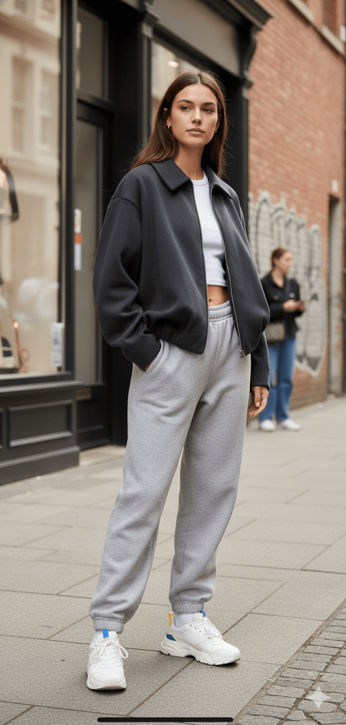 Oversize Fermuarlı Basic Mont