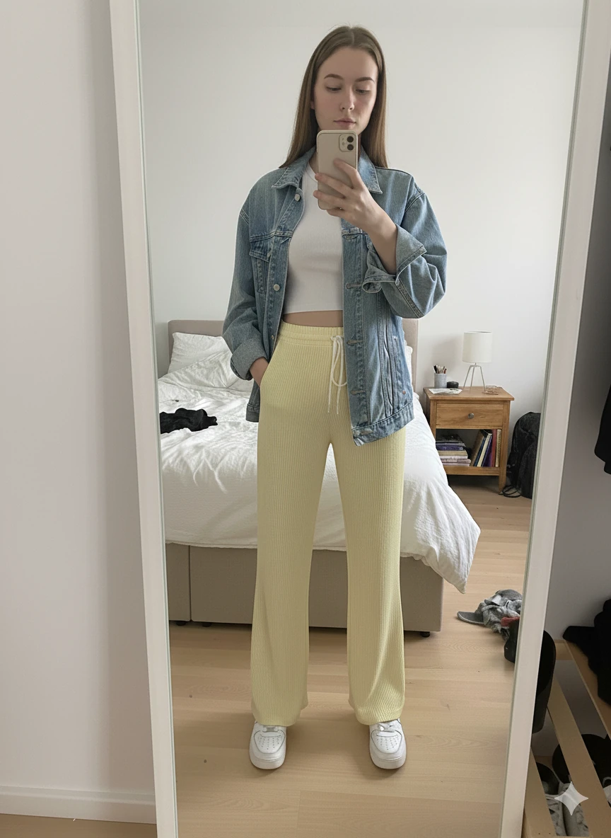 Suyolu Çizgili Pantolon - SARI