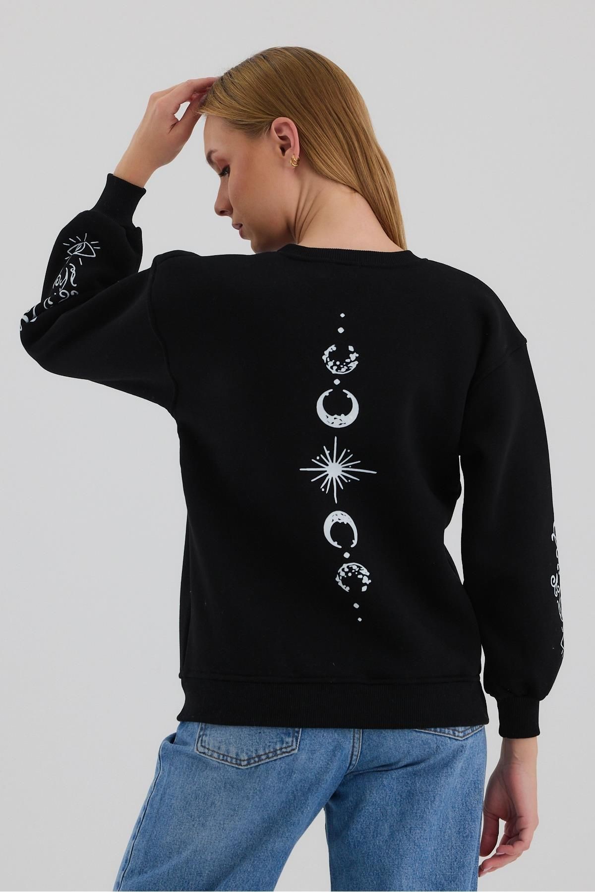 Kadın Oversize Baskılı Sweatshirt