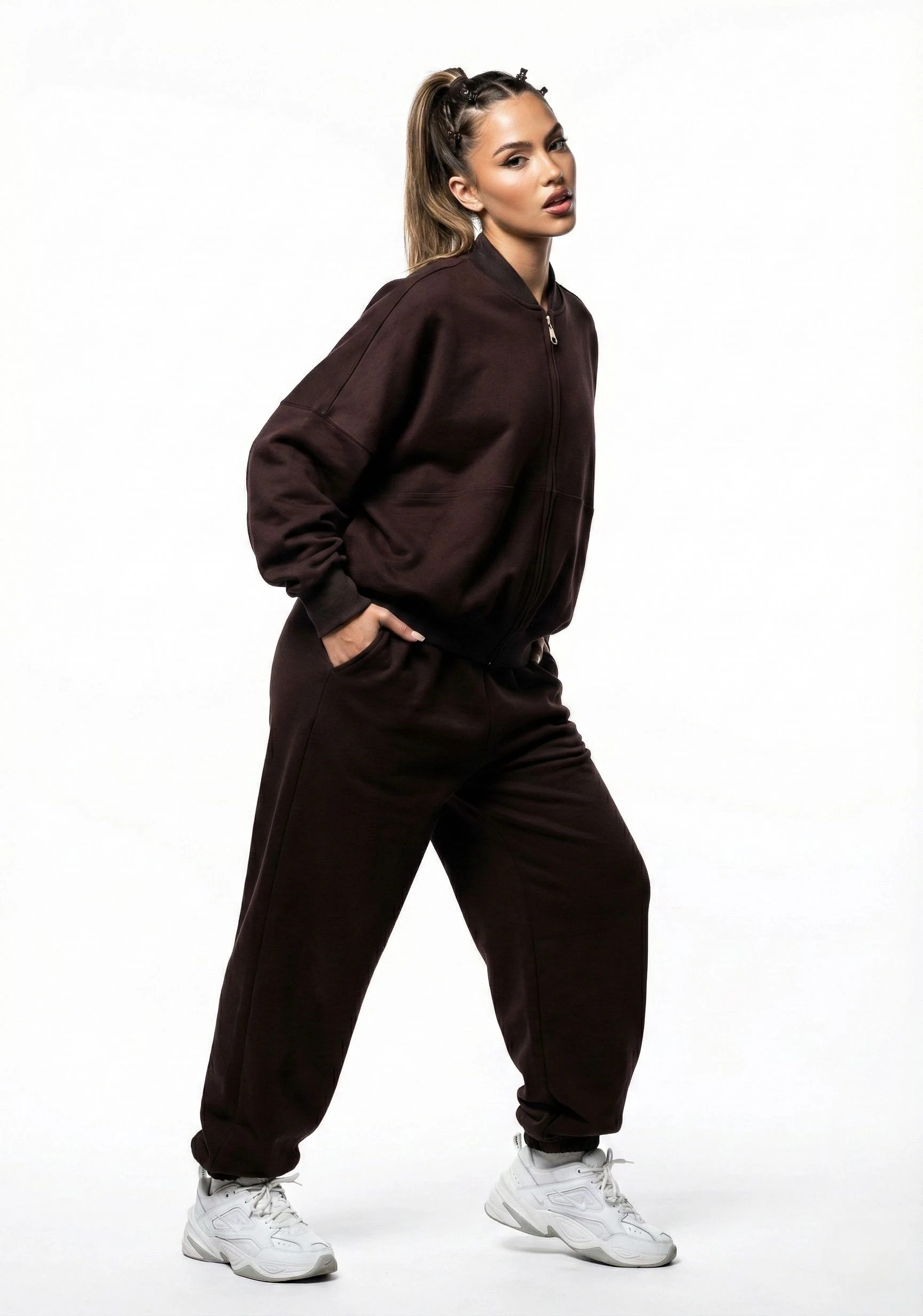 Premium Fermuarlı Oversize Kolej Yaka Unisex Sweatshirt