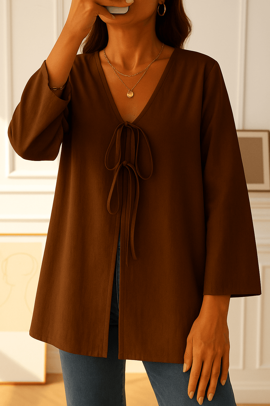 Önü Bağlamalı Kimono Tunik