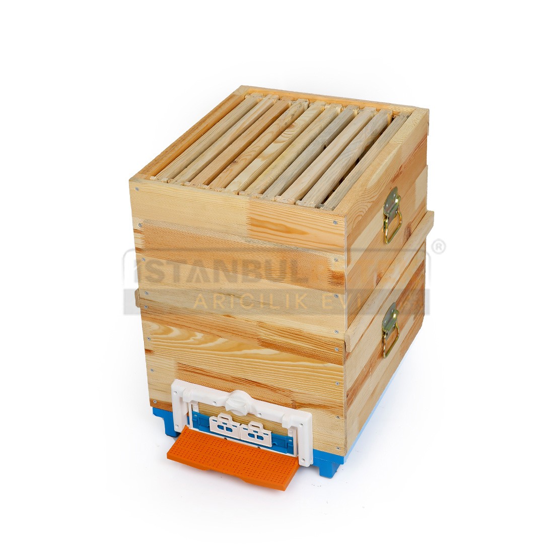 Beehive - 2 Tiers with Blue Plastic Base (Super)