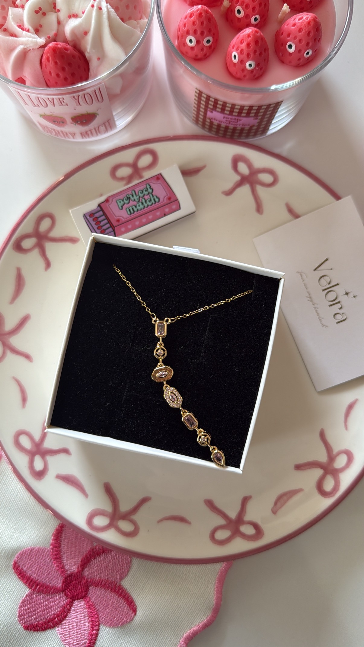y kolye gold pembe