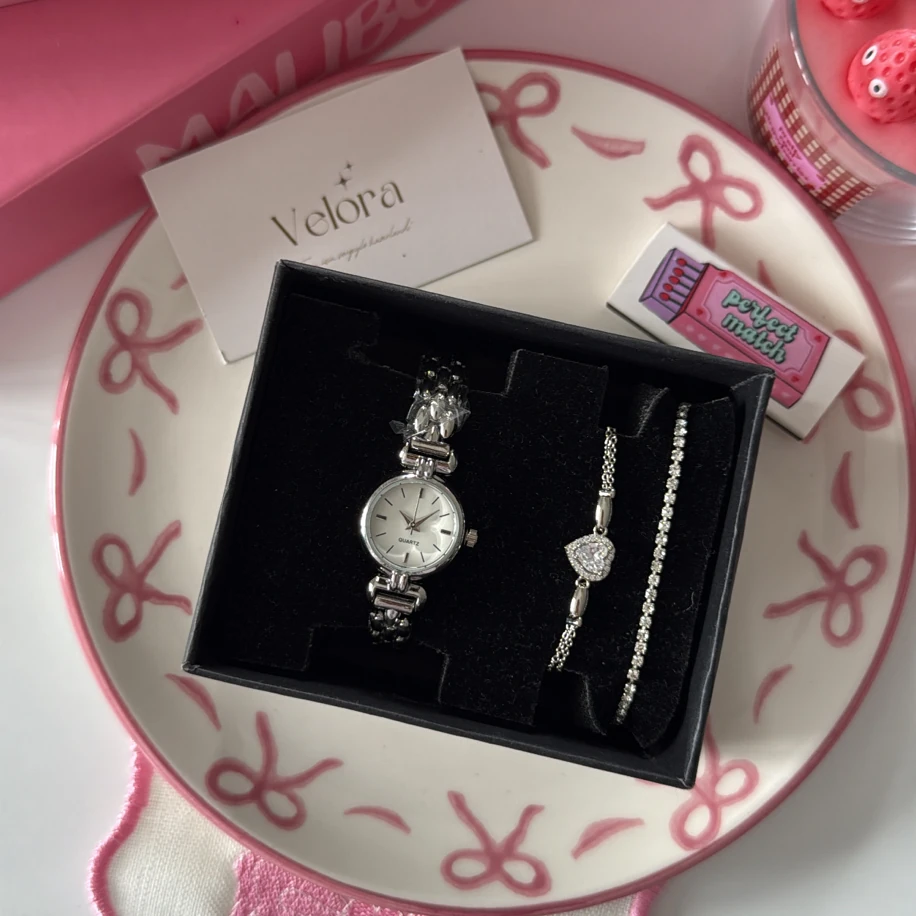 Gümüş mini kalp set