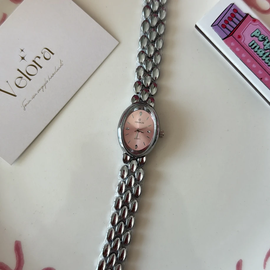 Gümüş pembe coach saat