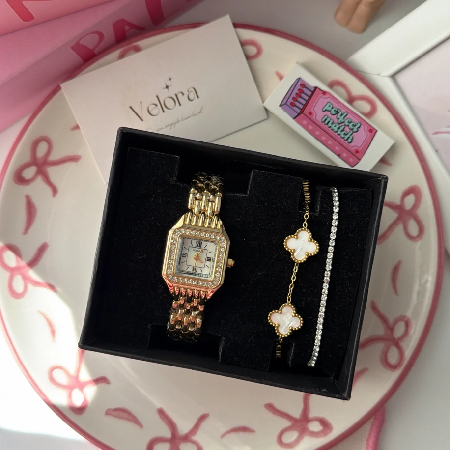 Gold Cartier muadil set mini