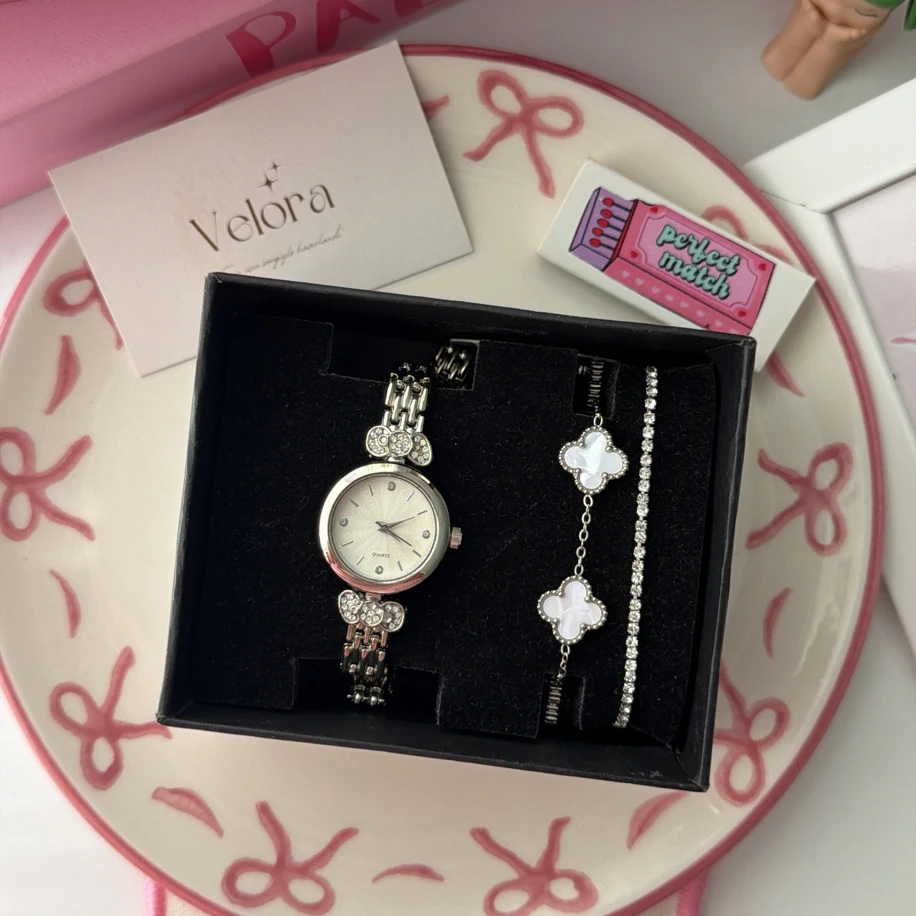 Gümüş kurdele set