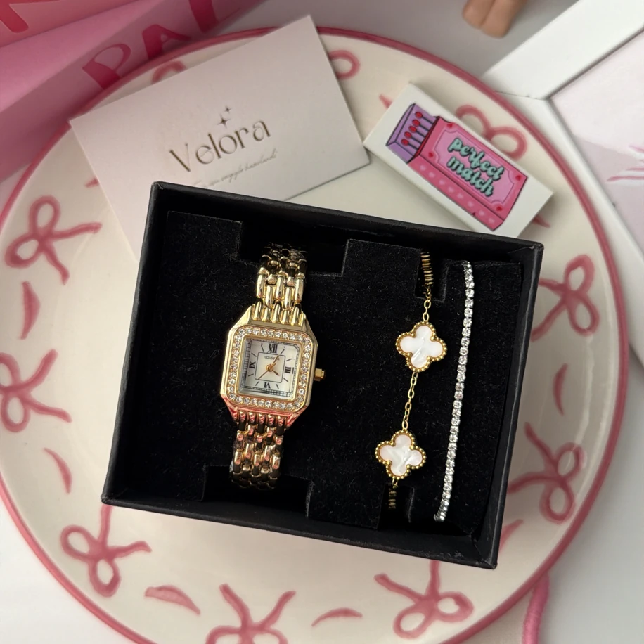 Gold Cartier muadil set mini