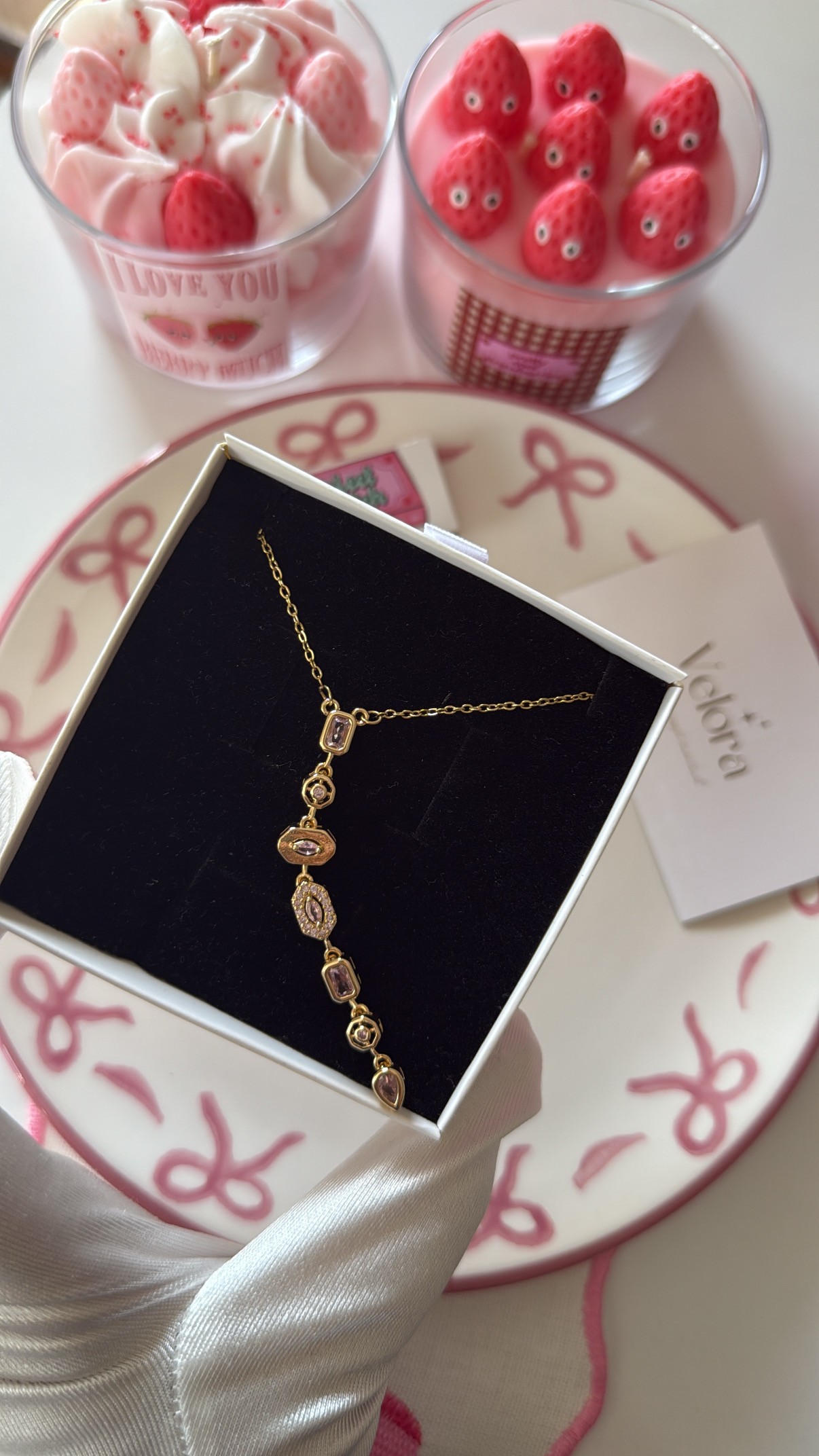 y kolye gold pembe