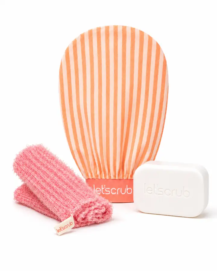 Kişiselleştirilebilir Temel Duş Rutini Seti Banyo Kesesi + Banyo Lifi + Doğal Sabun