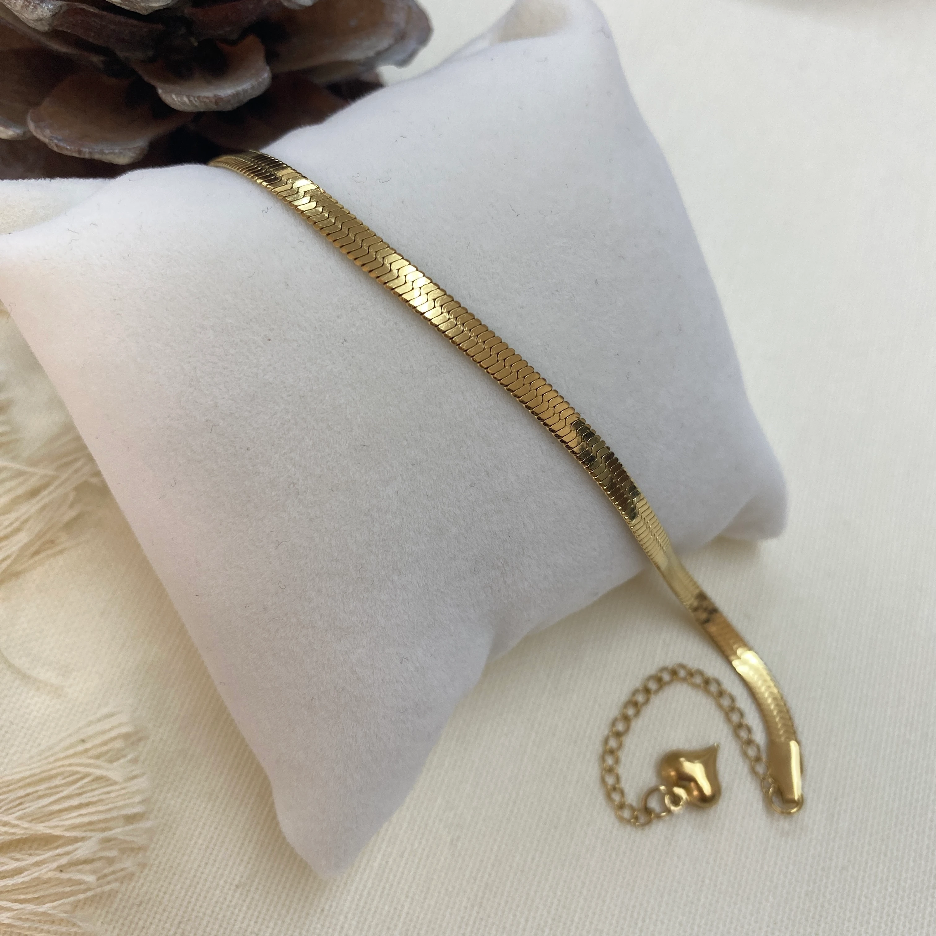 Italyan Zincir Bileklik Yassı Model 316 L Paslanmaz Çelik