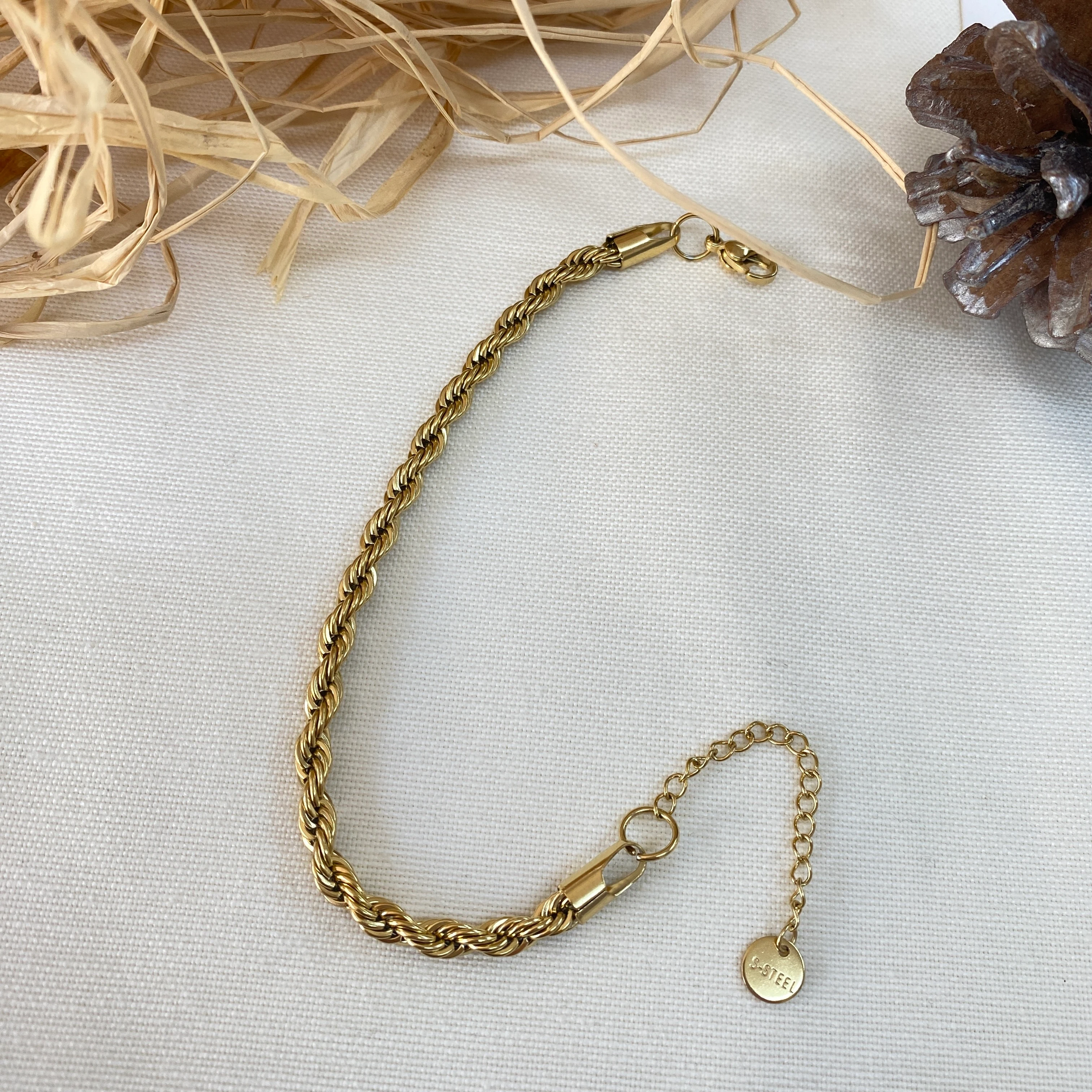 Burgu Bileklik Orta Kalın Zincir 316 L Paslanmaz Çelik