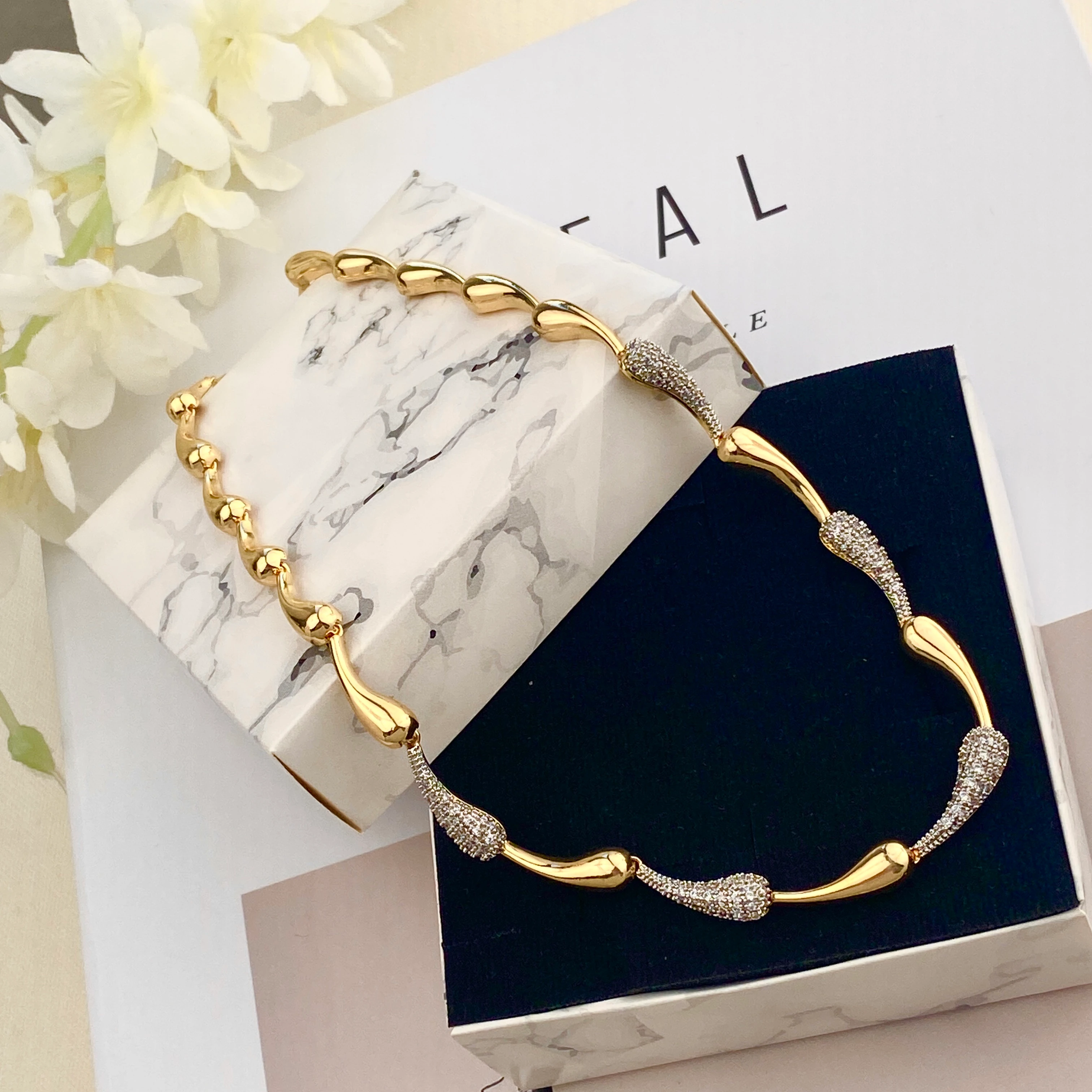 Damla Kolye Sıralı Damla Botte Kolye 40 cm Gold Gümüş