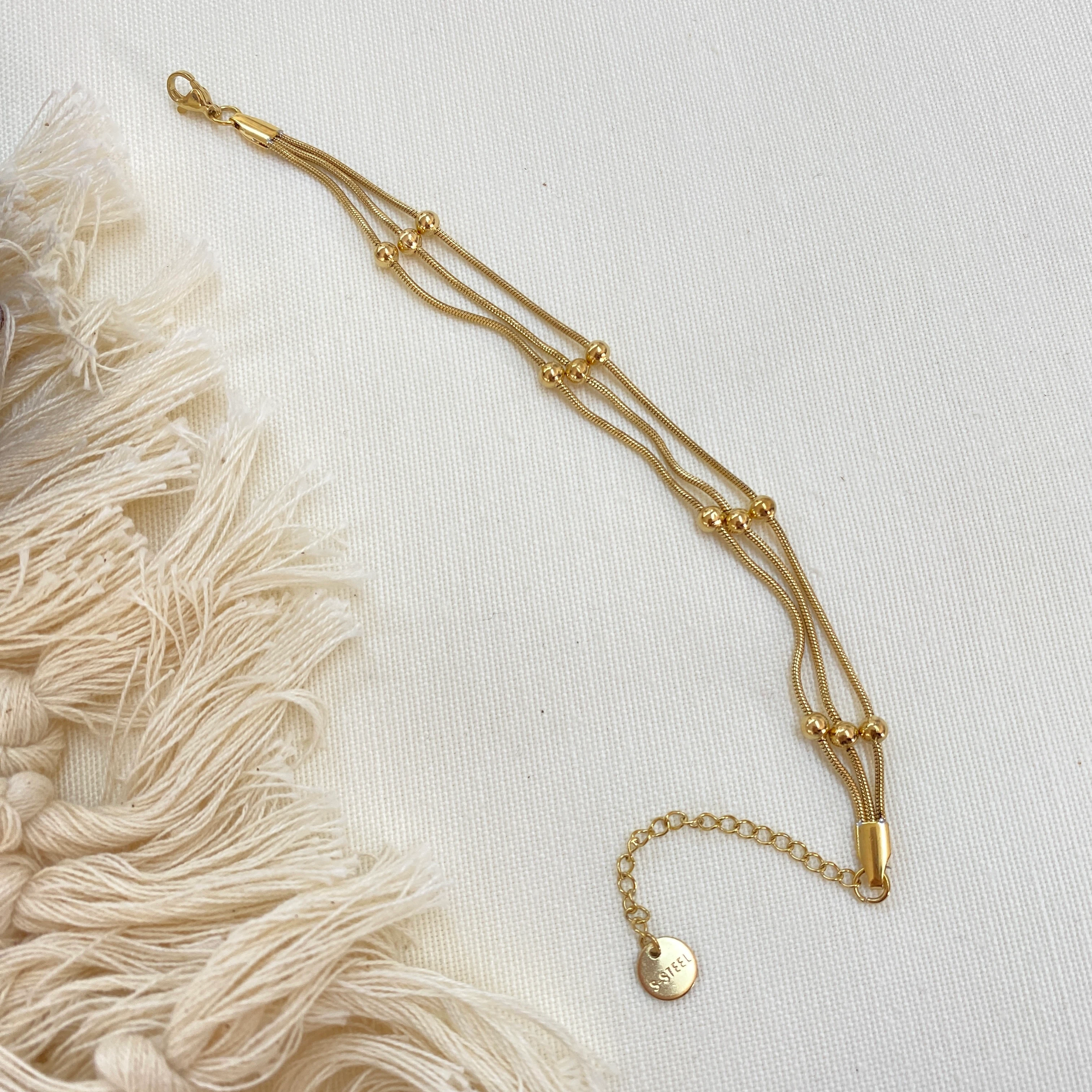 Dorika Bileklik Hasır Üçlü Zincir 316 L Paslanmaz Çelik