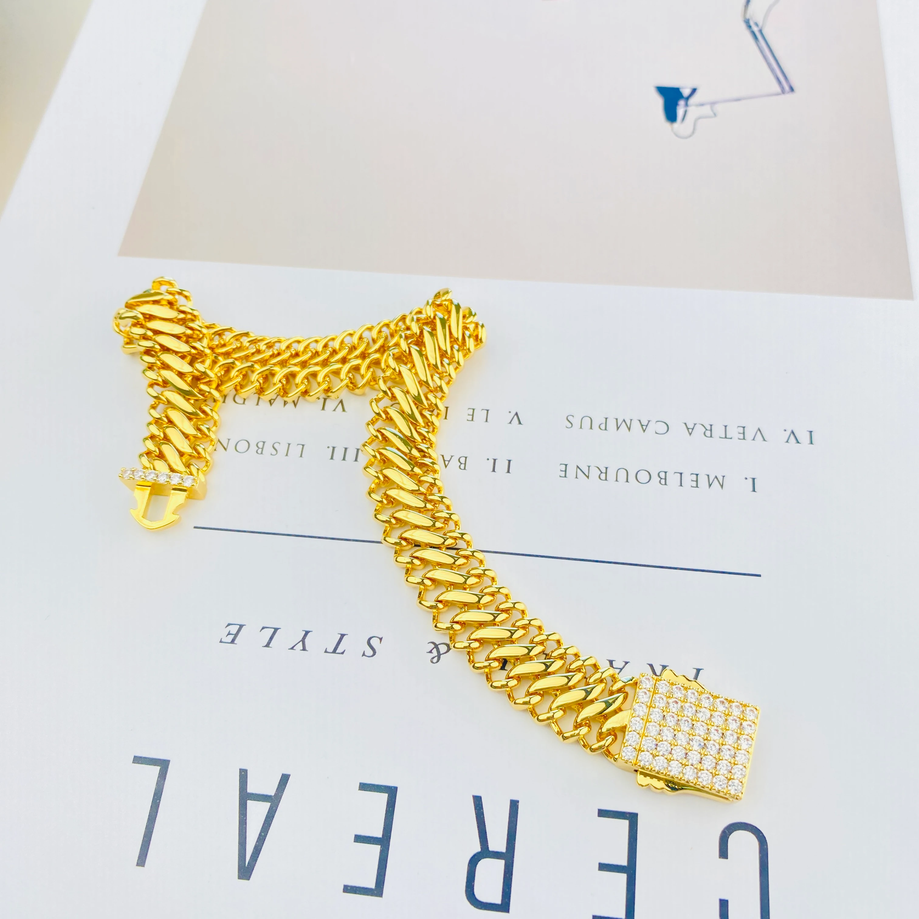 Gurmet Bileklik Örgü Zincir Gurmet Künye Çelik Kararmaz Vip Seri 14 Ayar Gold