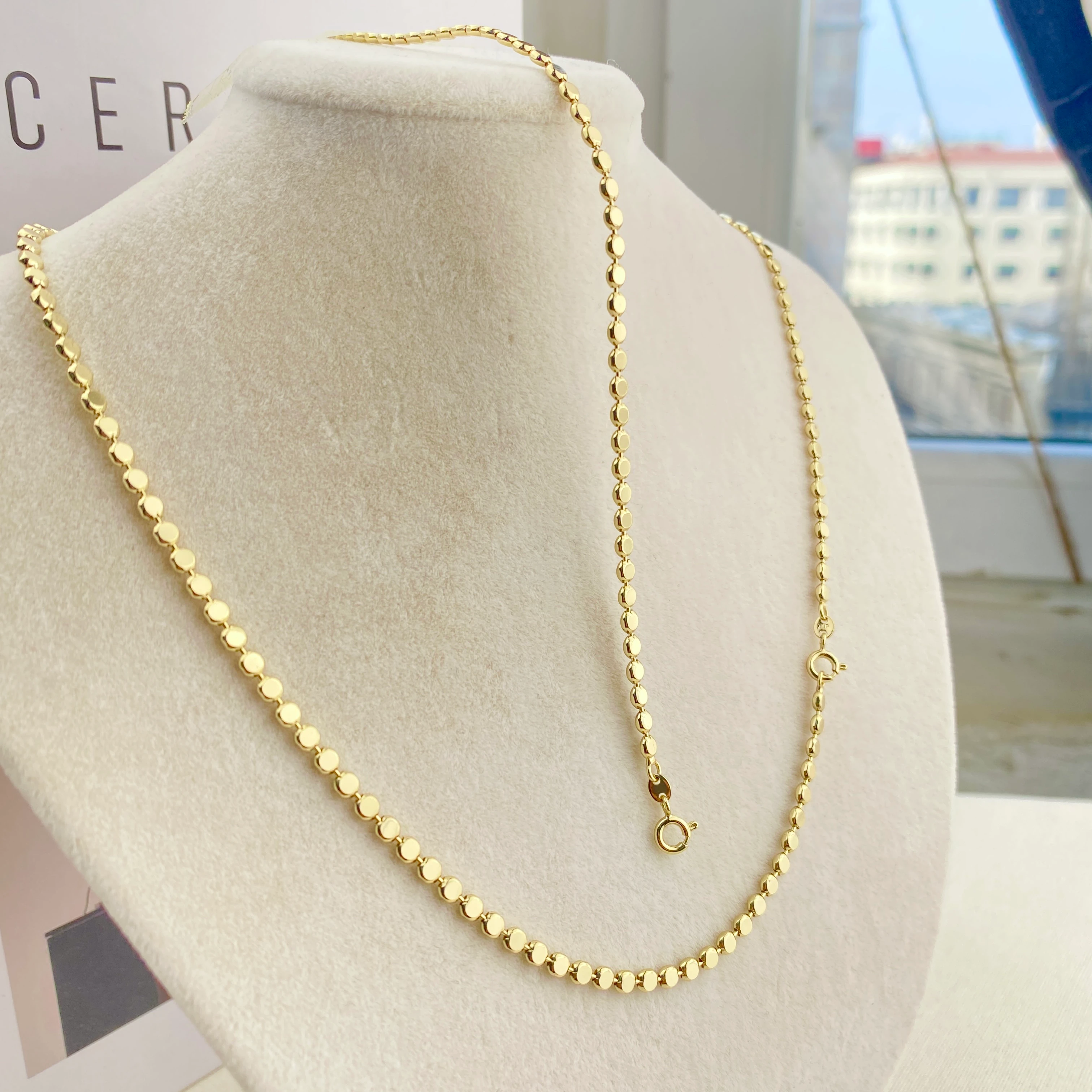 Dorika Bileklik Kolye Seti Ezme Topcuklu Kadın Bileklik Kolye Seti Kararmaz Xuping 14 Ayar