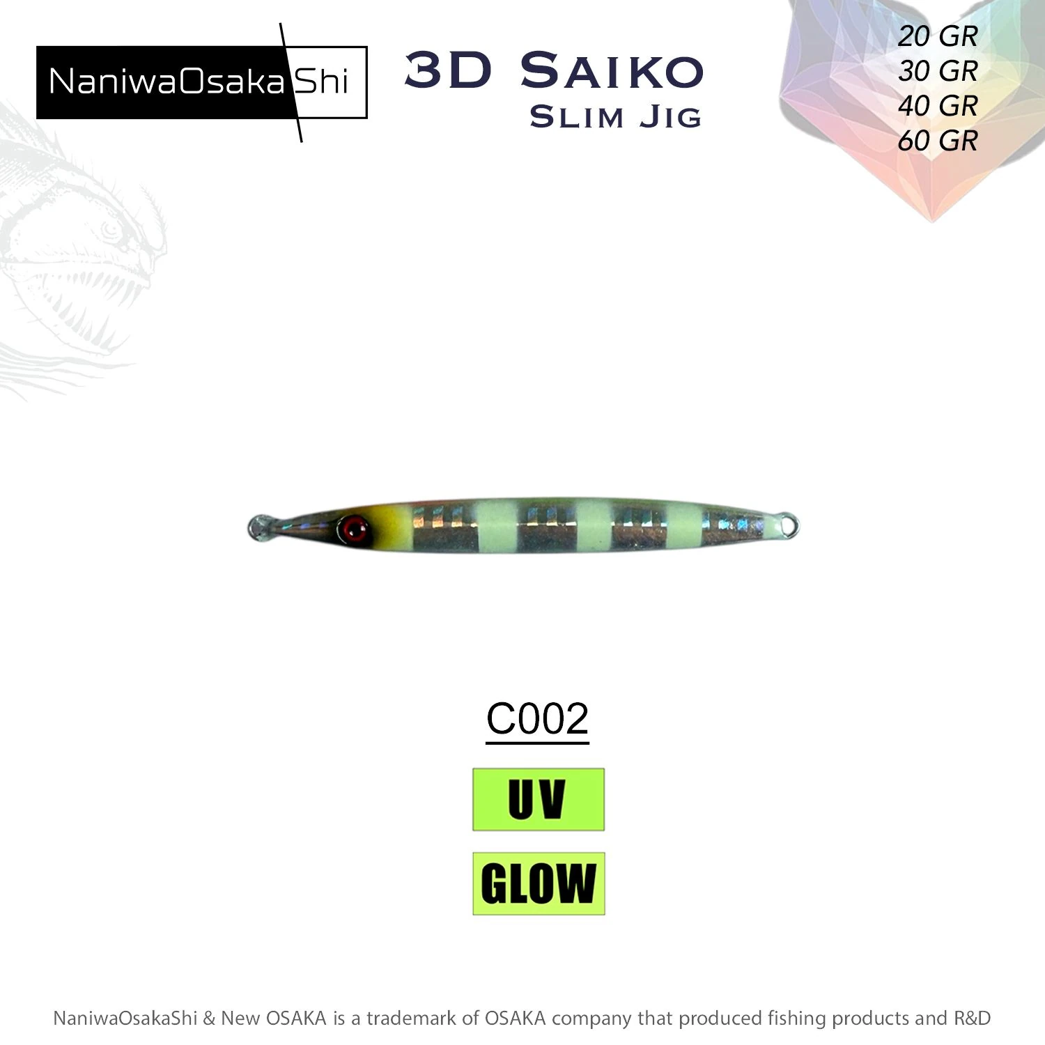 NaniwaOsakaShi 3D Saiko Slim Jig 60Gr