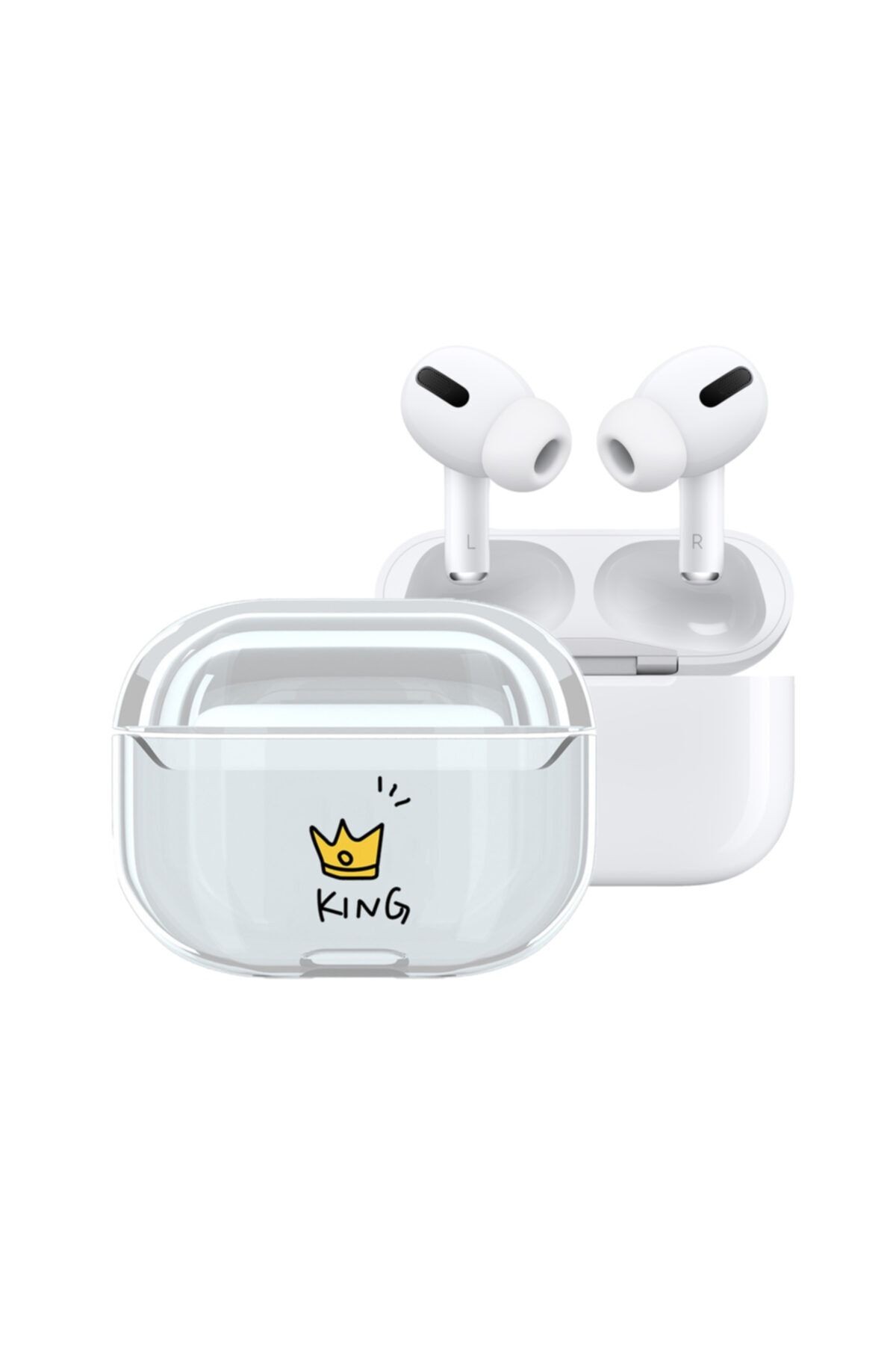 Apple  Pro Kılıf Şeffaf Karikatür Sert Pc Tam Koruma (kıng)