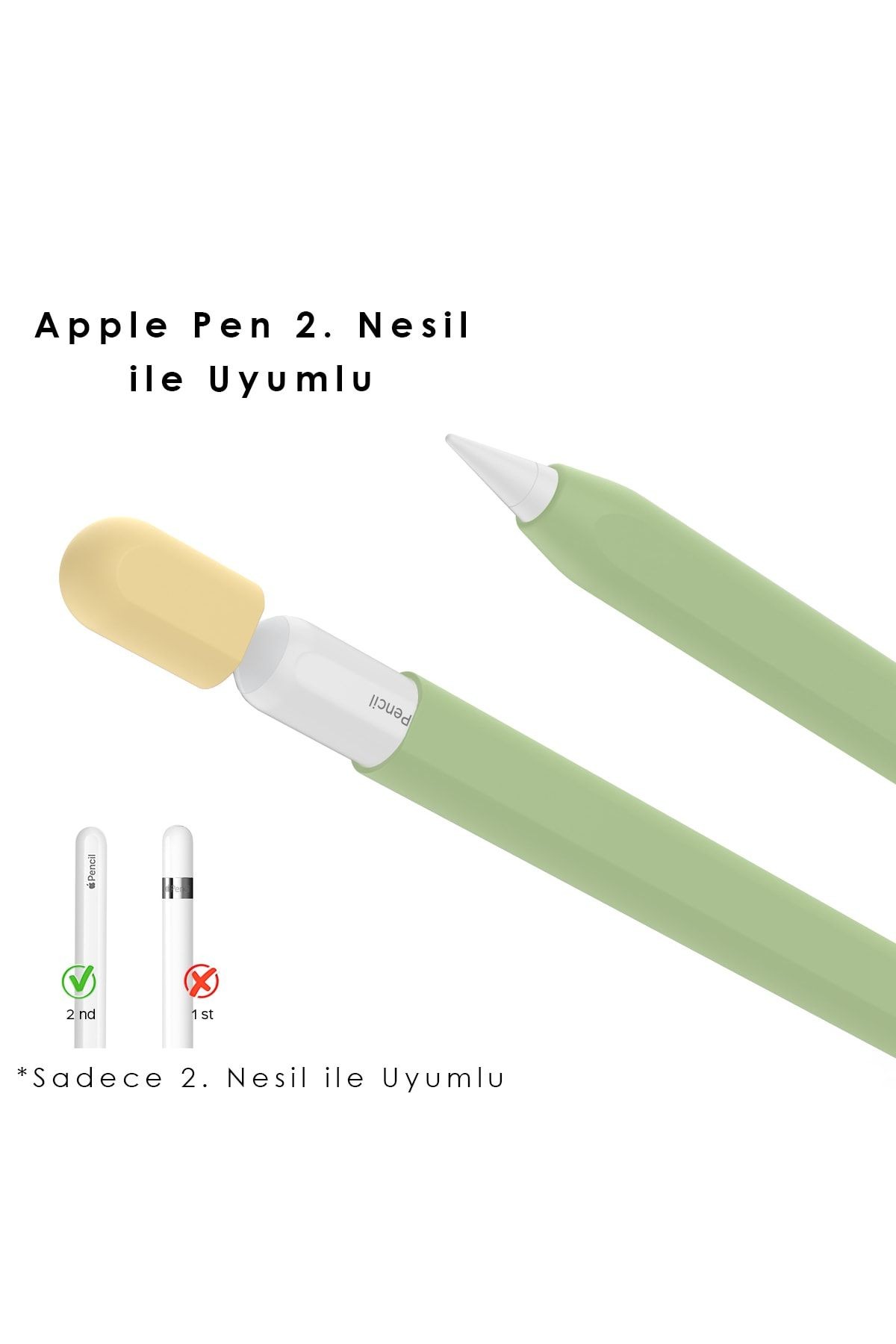 Kyver Kılıf Apple Pencil 2. Nesil ile Uyumlu Silikon Koruma Kılıfı 