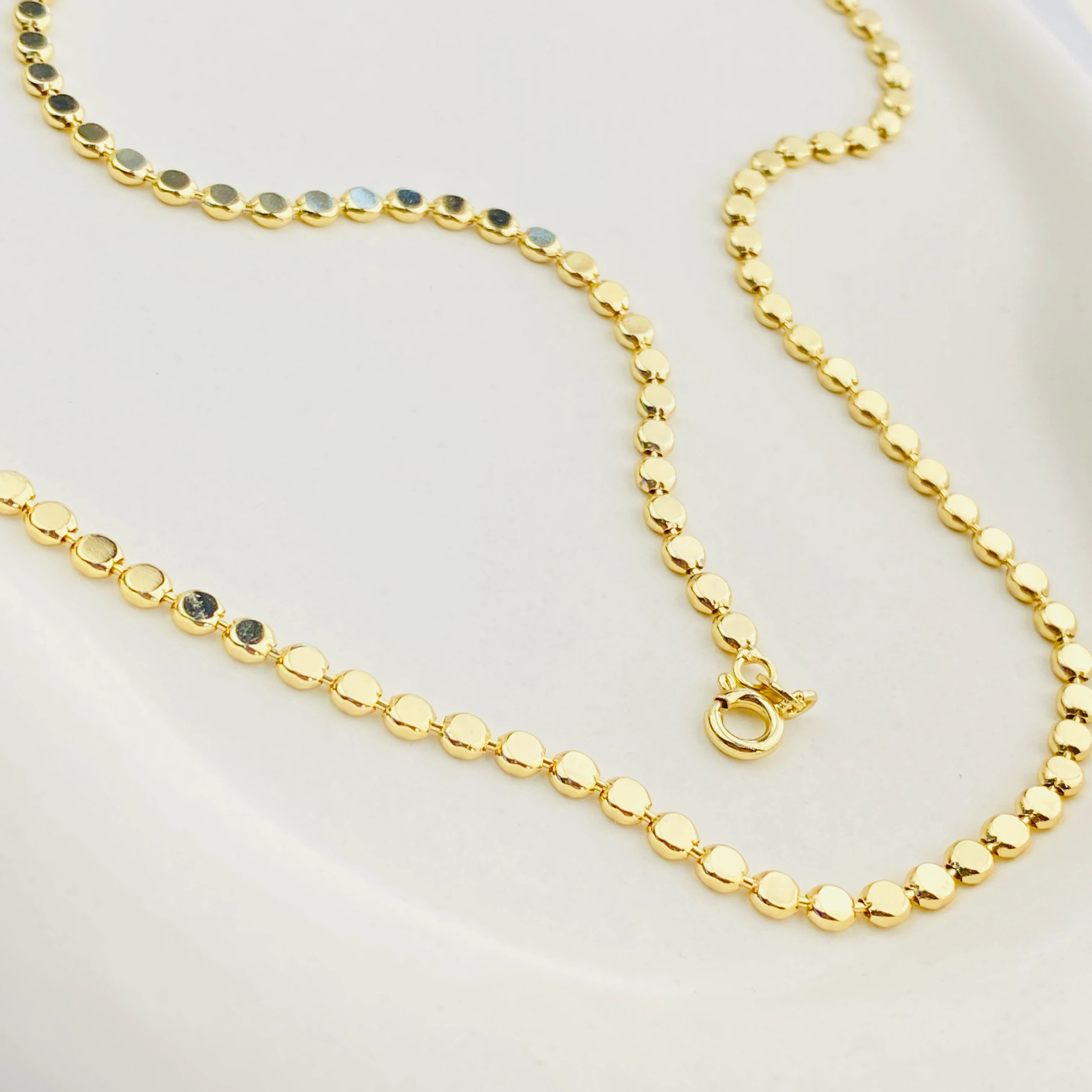 Dorika Bileklik Kolye Seti Ezme Topcuklu Kadın Bileklik Kolye Seti Kararmaz Xuping 14 Ayar