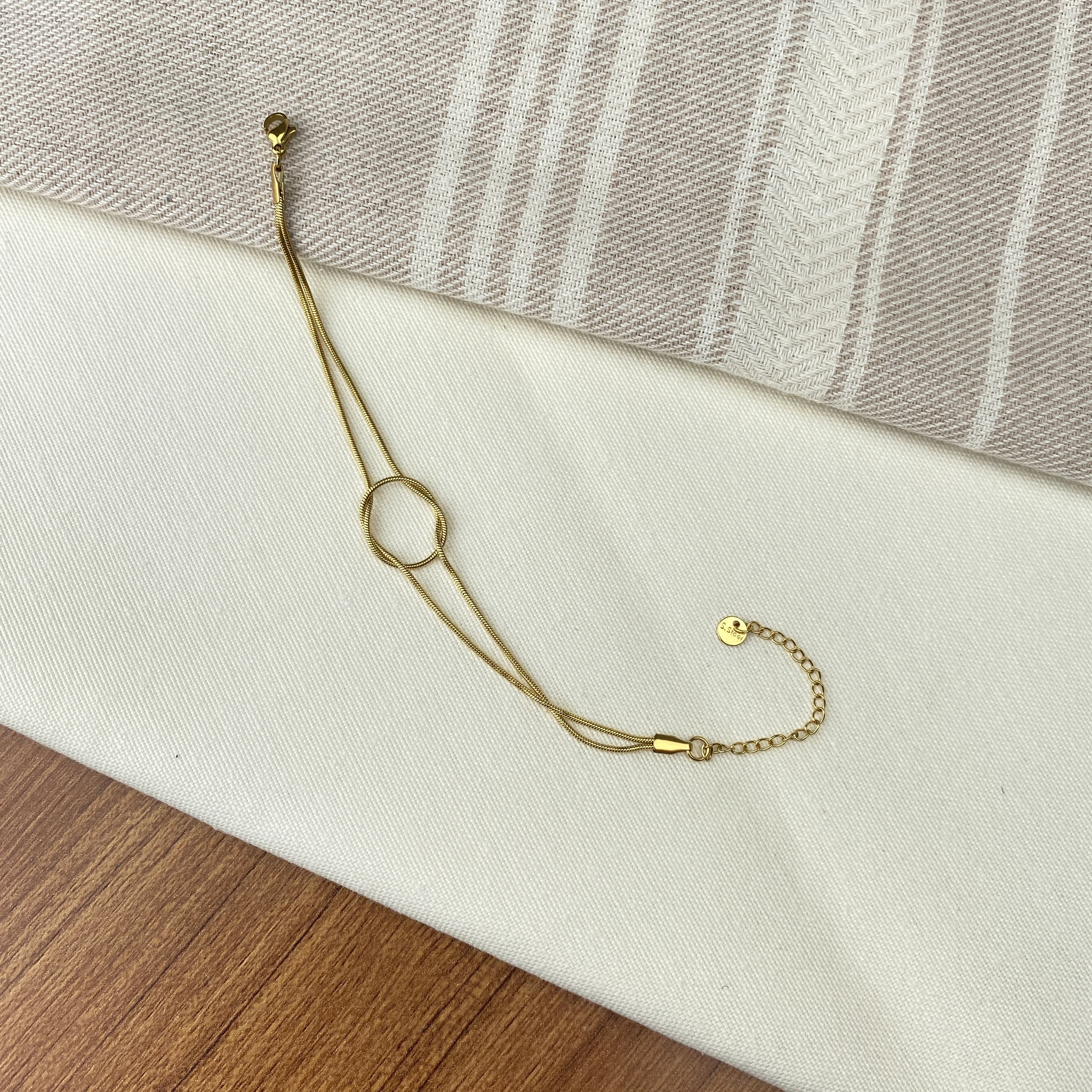 Düğüm Bileklik Kadın Sonsuzluk Bileklik Kararmaz Çelik Gold 17+5cm