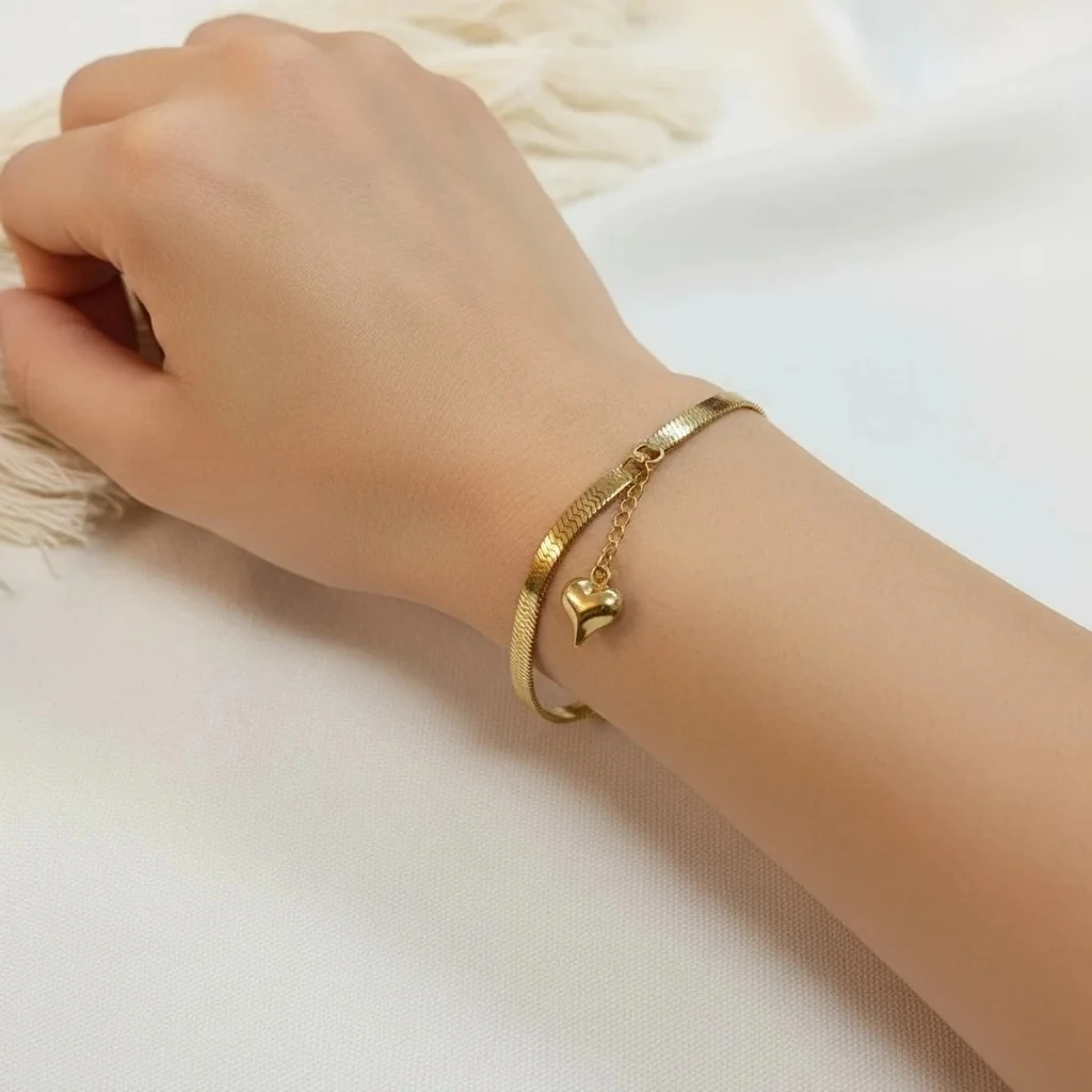 Italyan Zincir Bileklik Yassı Model 316 L Paslanmaz Çelik