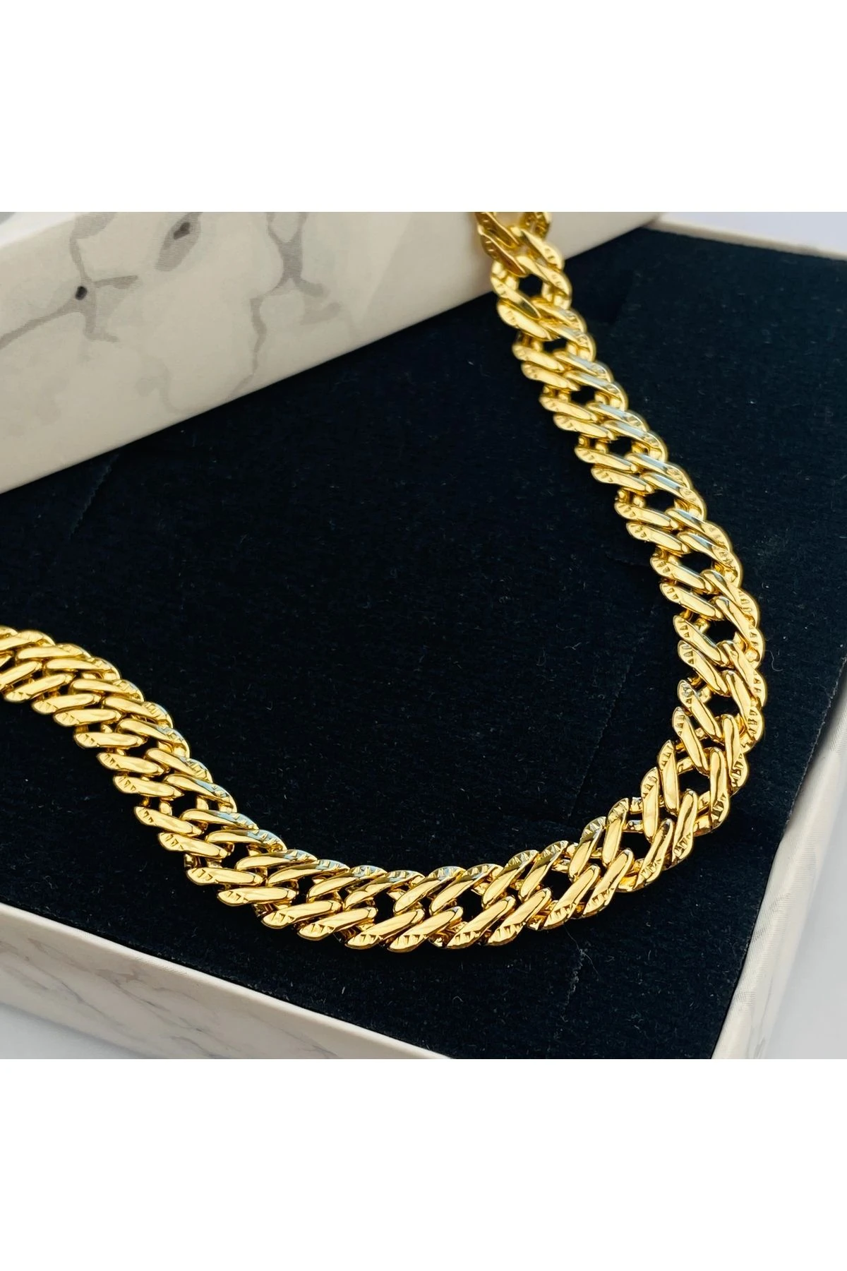 Kadın Zincir Bileklik Vintage Künye Kararmaz Xuping Vip Seri 14 Ayar Gold