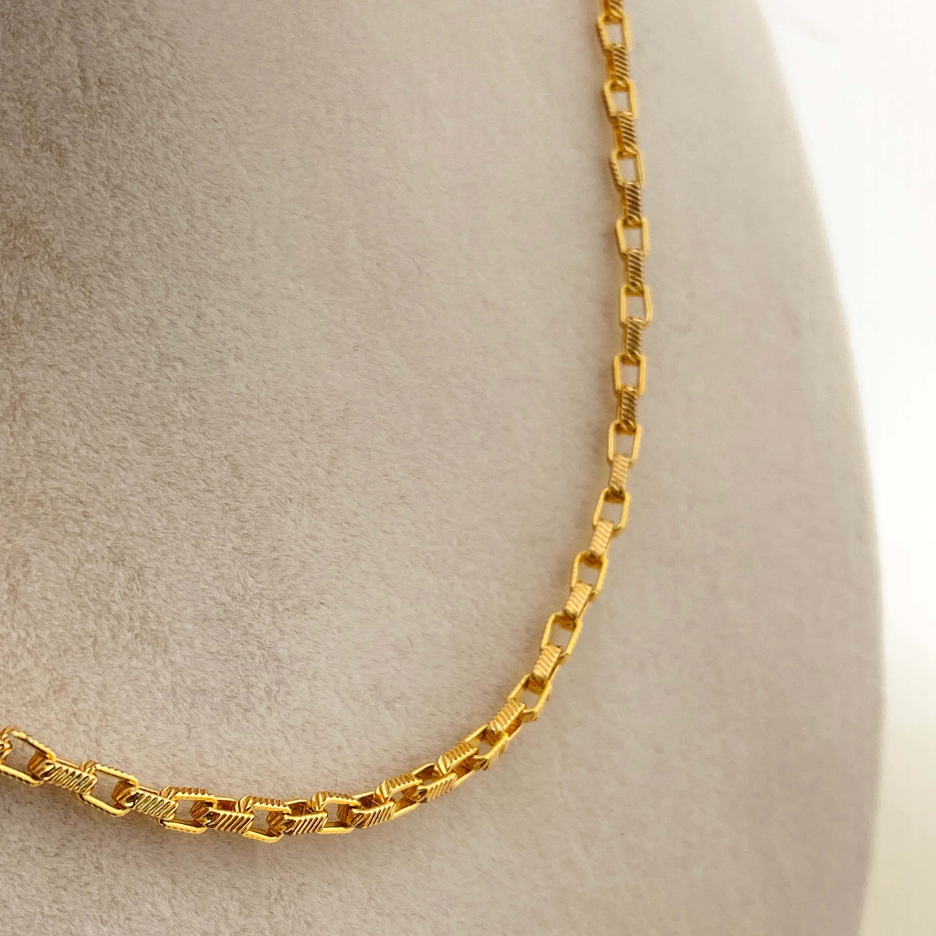 Küp Zincir Kolye Pirinç Gold 45+5cm