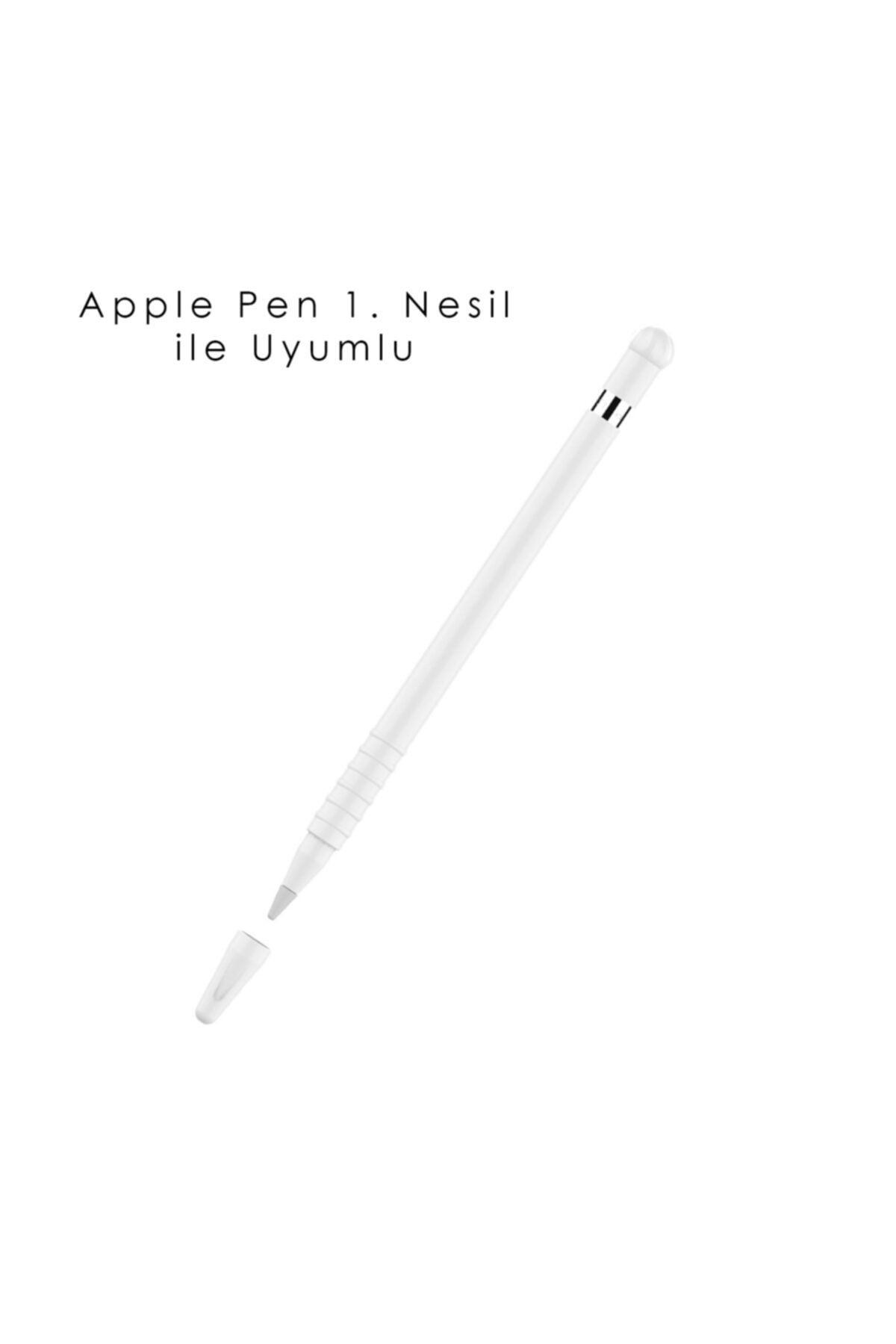 Apple Pencil 1. Nesil Uyumlu Silikon Koruma Kılıfı Beyaz