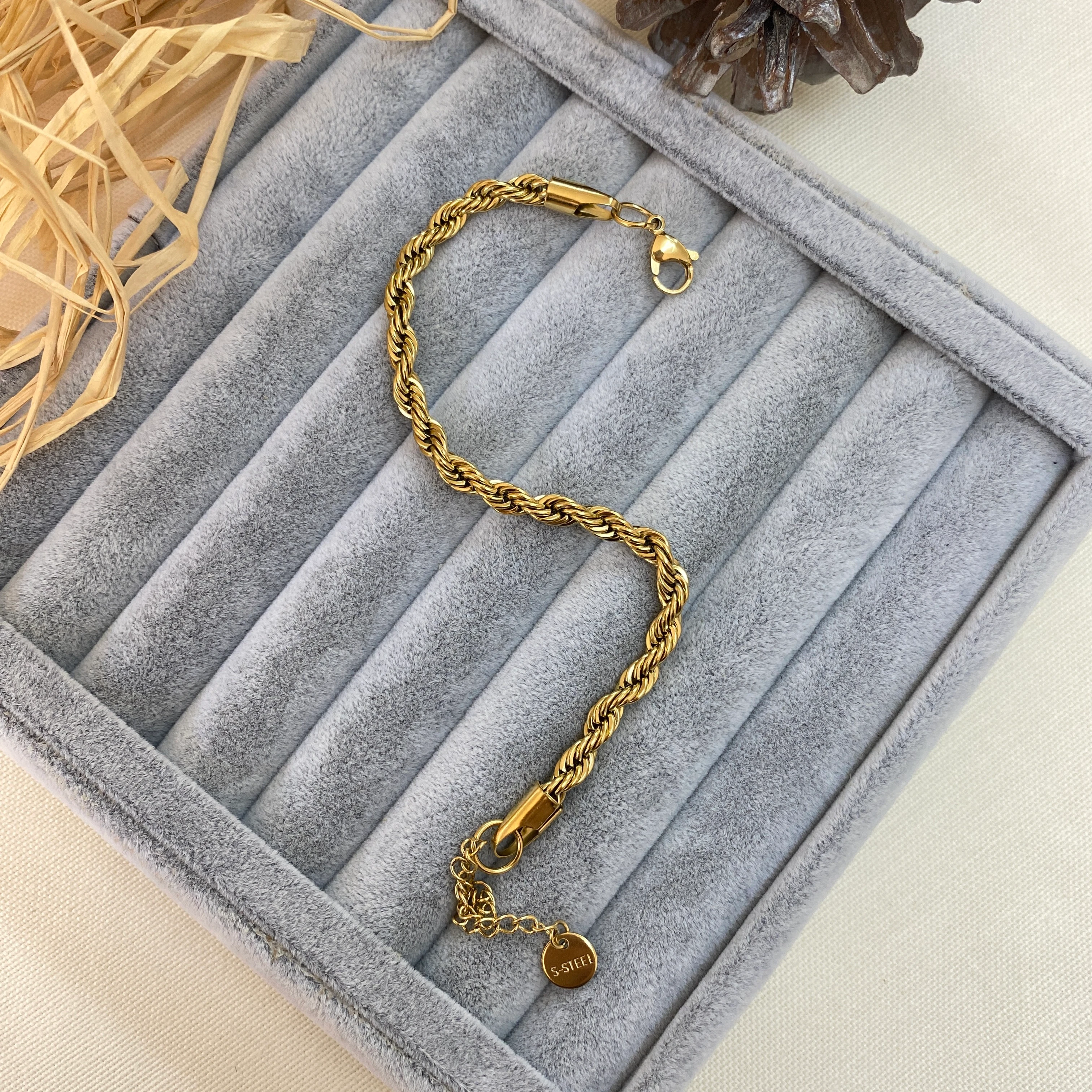 Burgu Bileklik Orta Kalın Zincir 316 L Paslanmaz Çelik