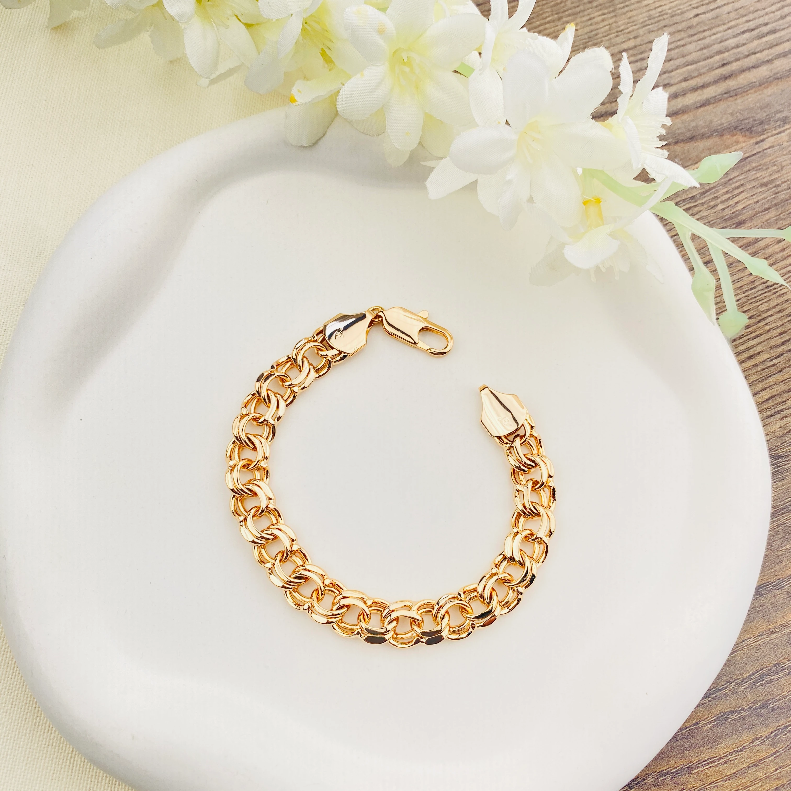 Kadın Bileklik Kalın Yuvarlak Halka Vintage Künye Kararmaz Xuping