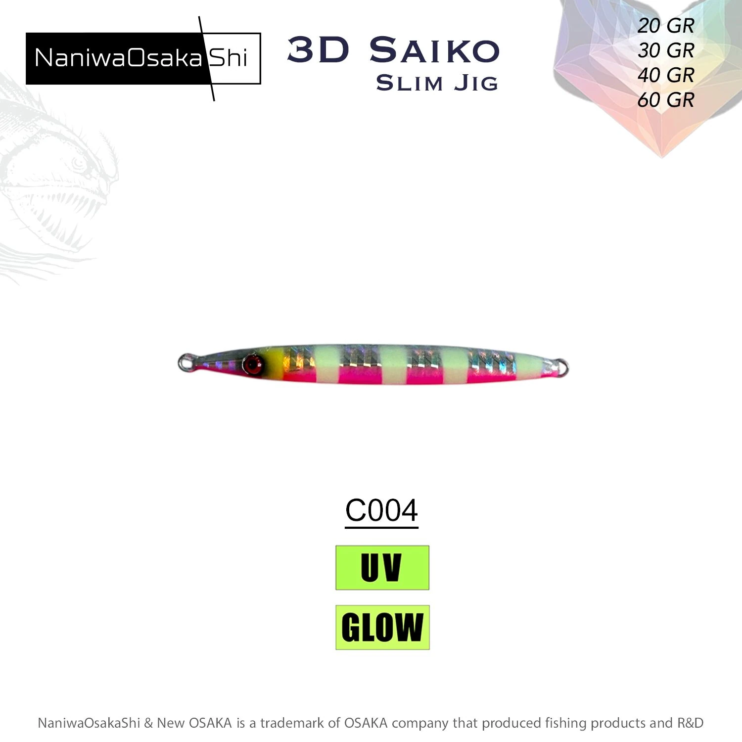 NaniwaOsakaShi 3D Saiko Slim Jig 60Gr