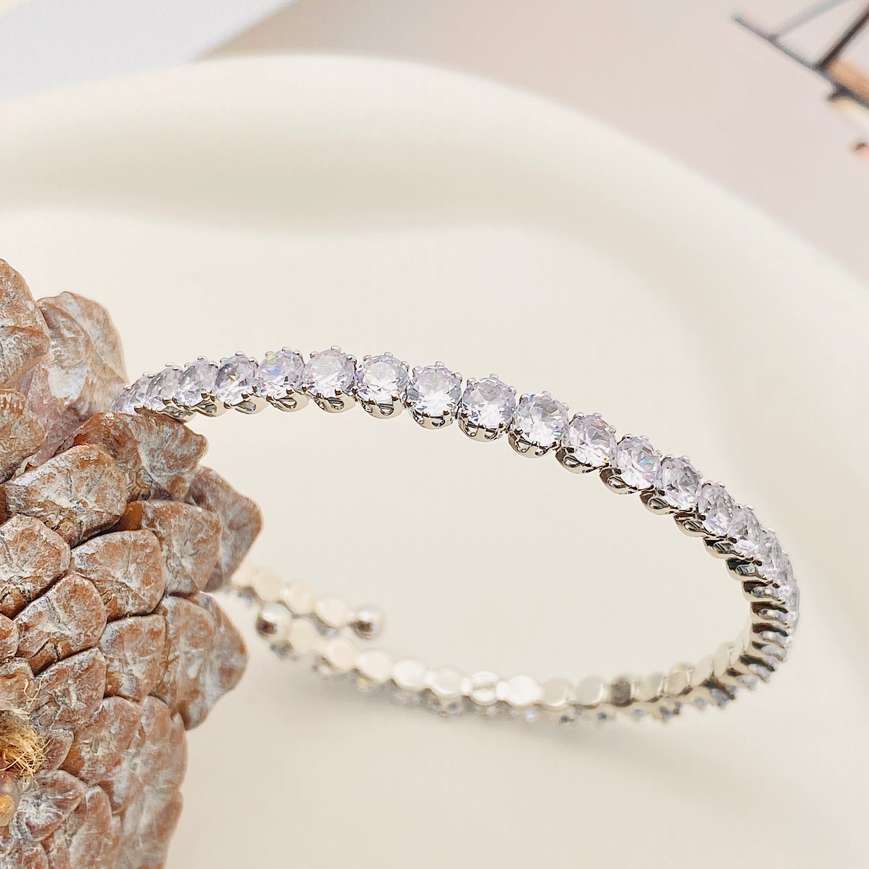 Kelepçe Bileklik Esnek İnce Suyolu Bileklik Silver 21cm