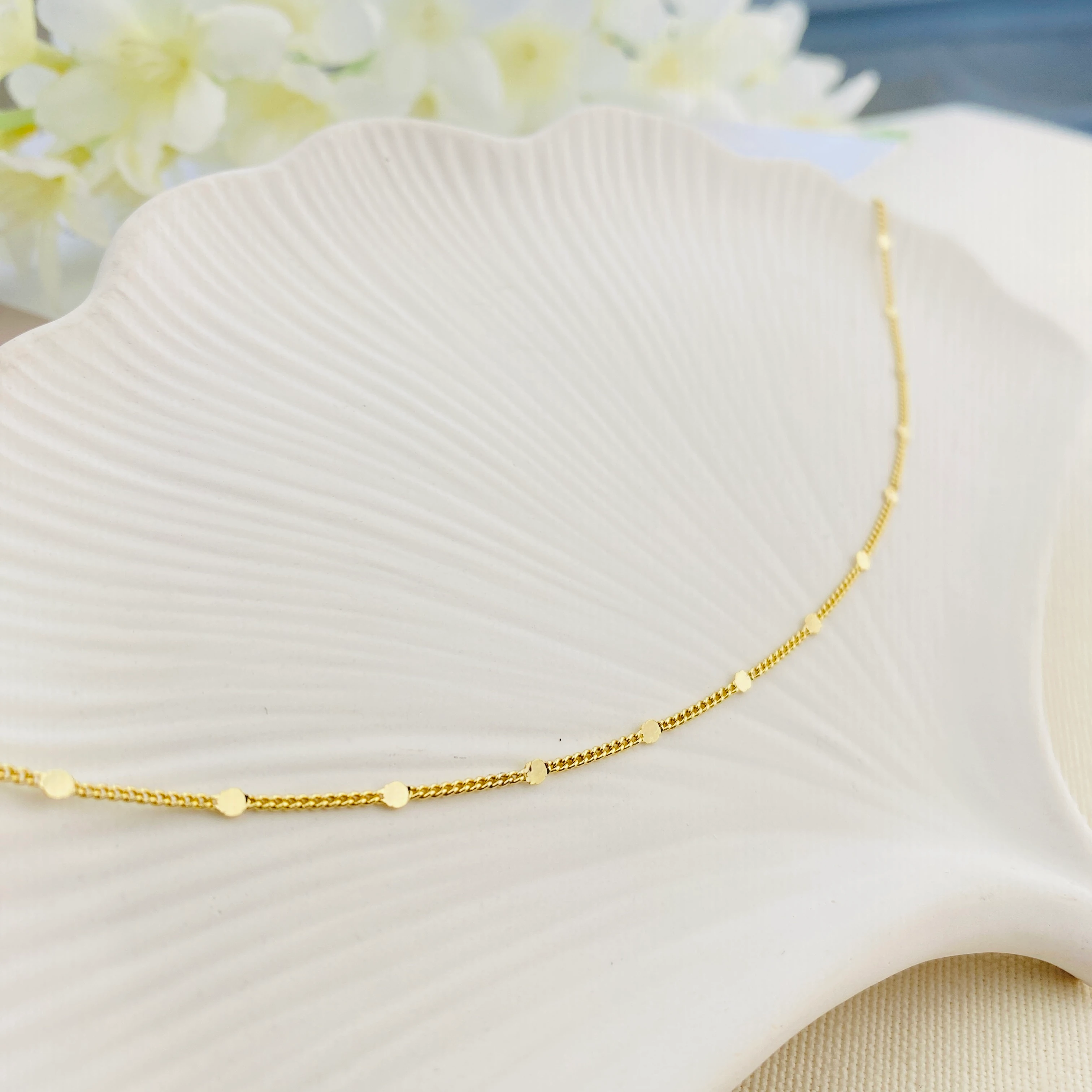 Pullu Kolye Ezme Kadın Kolye Kararmaz Xuping 45cm 14 Ayar Gold