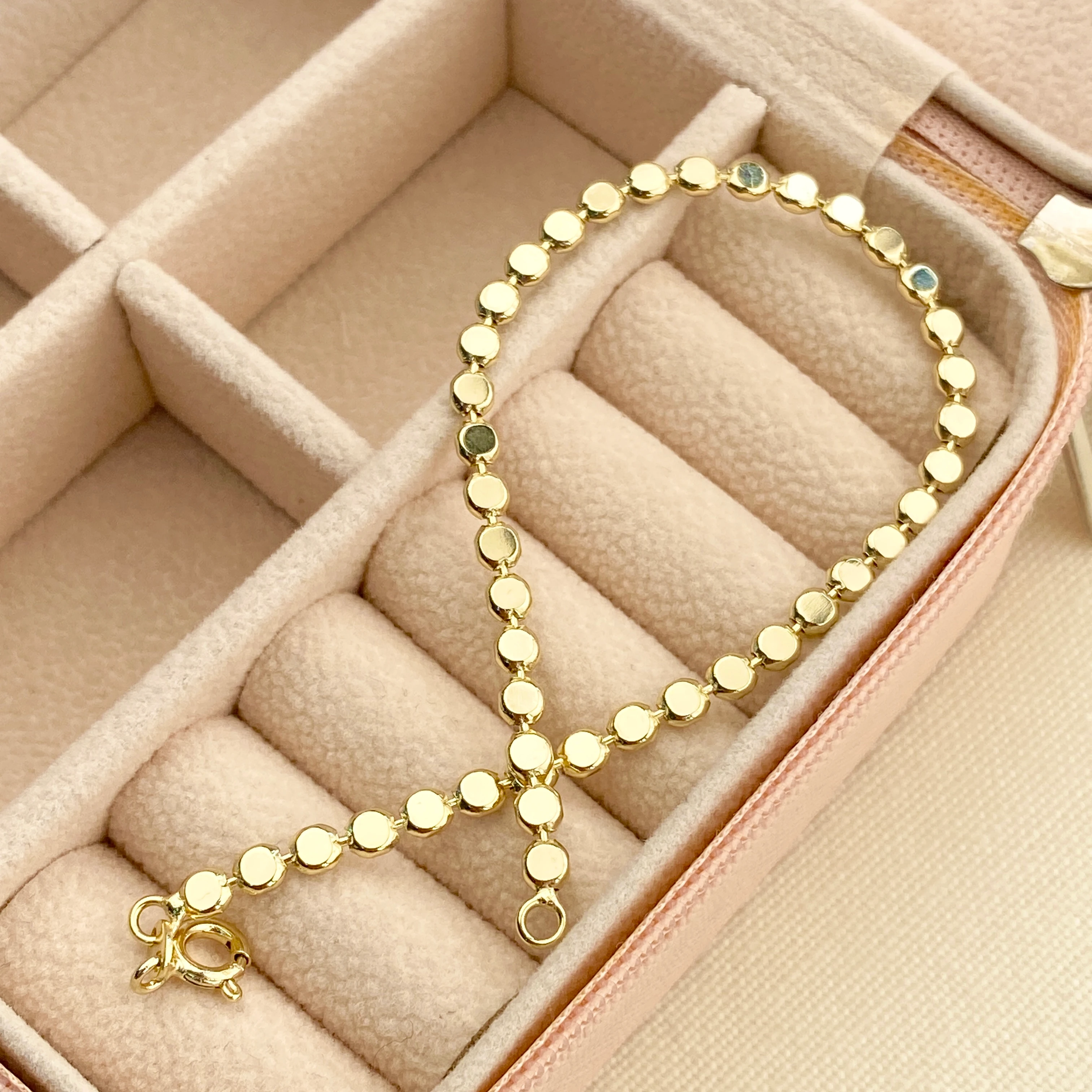 Dorika Bileklik Ezme Topcuklu Kadın Bileklik Kararmaz Xuping 14 Ayar